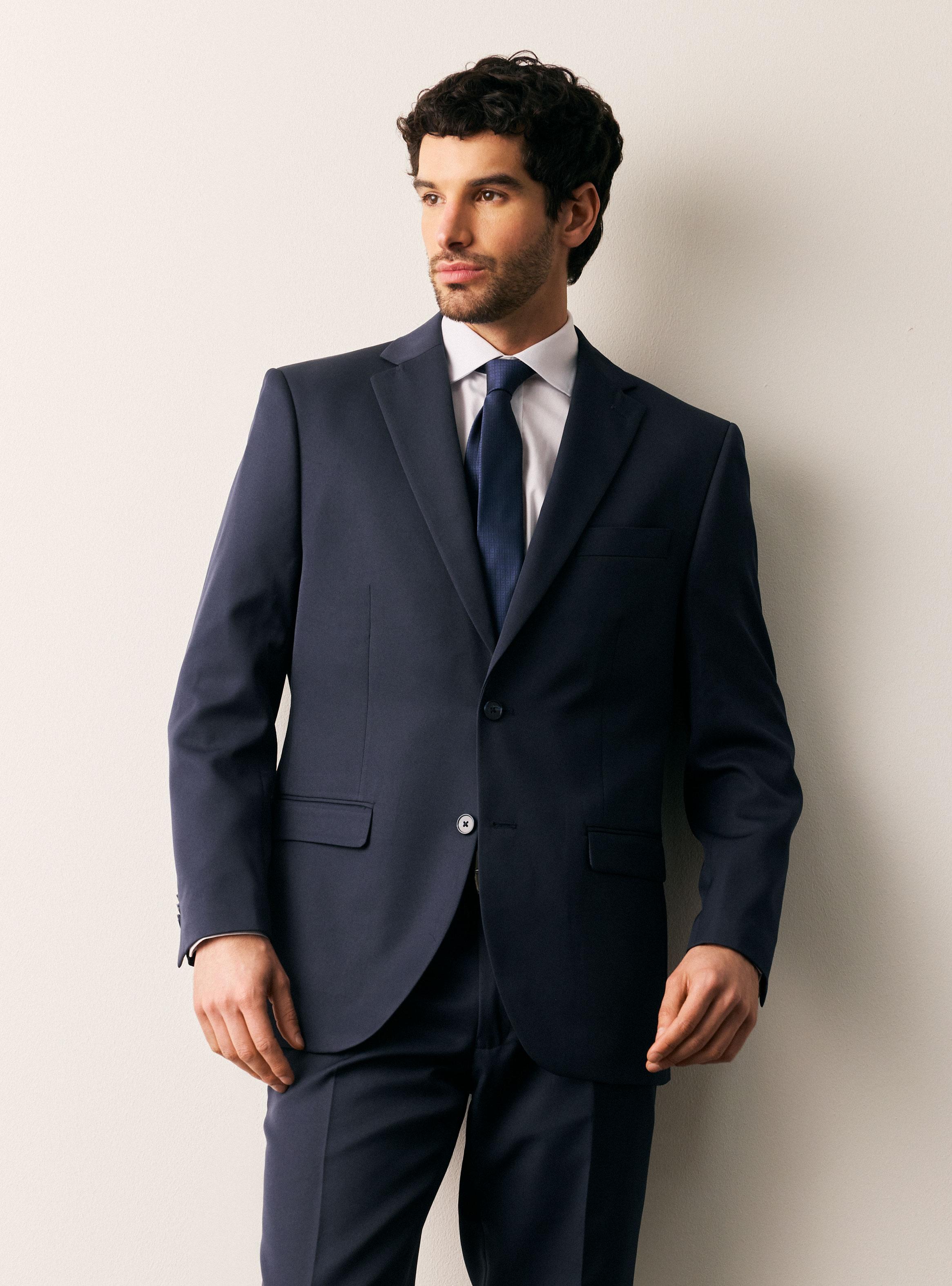 Traje Recto Liso Regular Fit-0