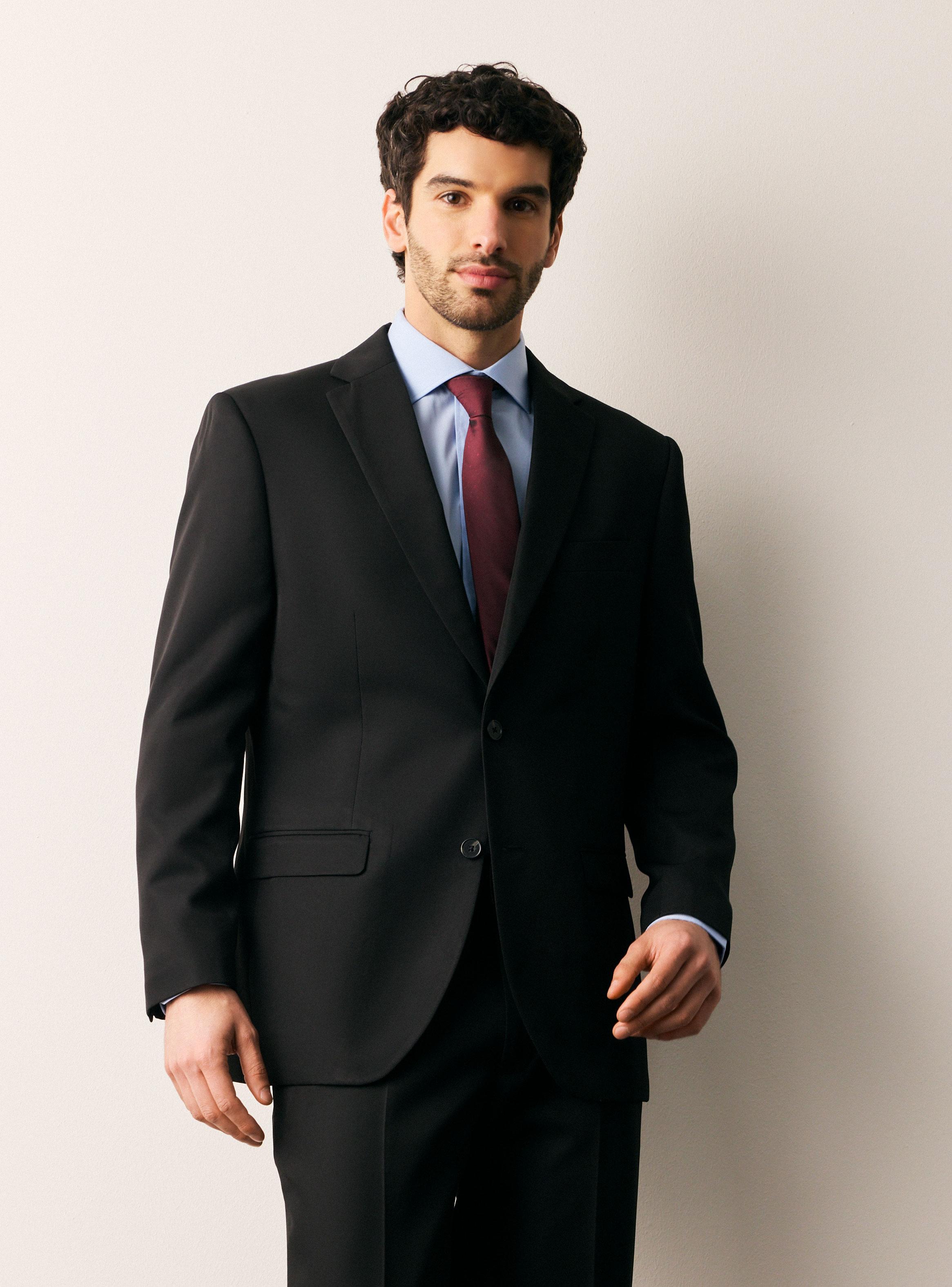 Traje Recto Regular Fit Liso Color-0