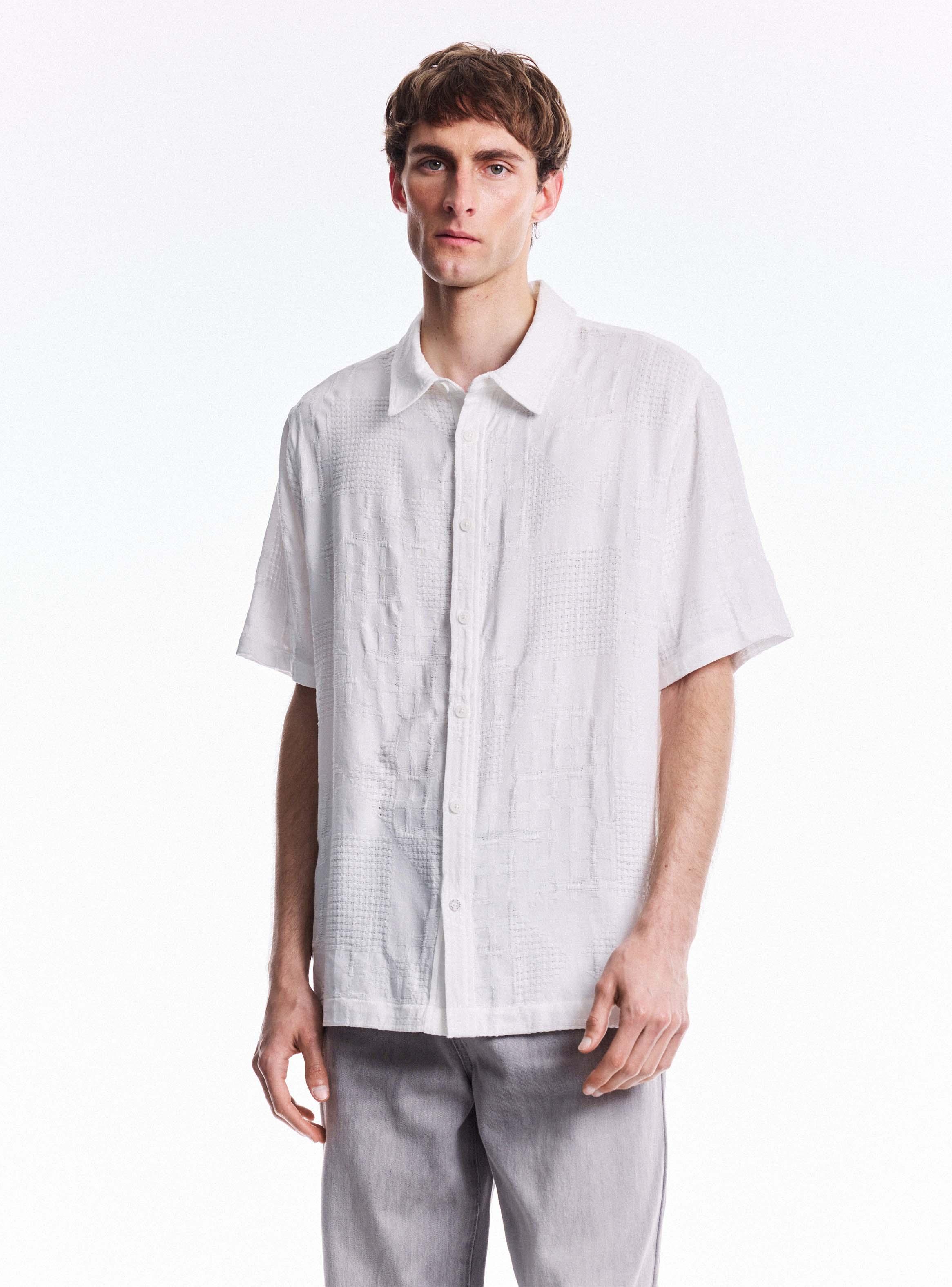 Camisa Oversize Mezcla Algodón y Viscosa-0