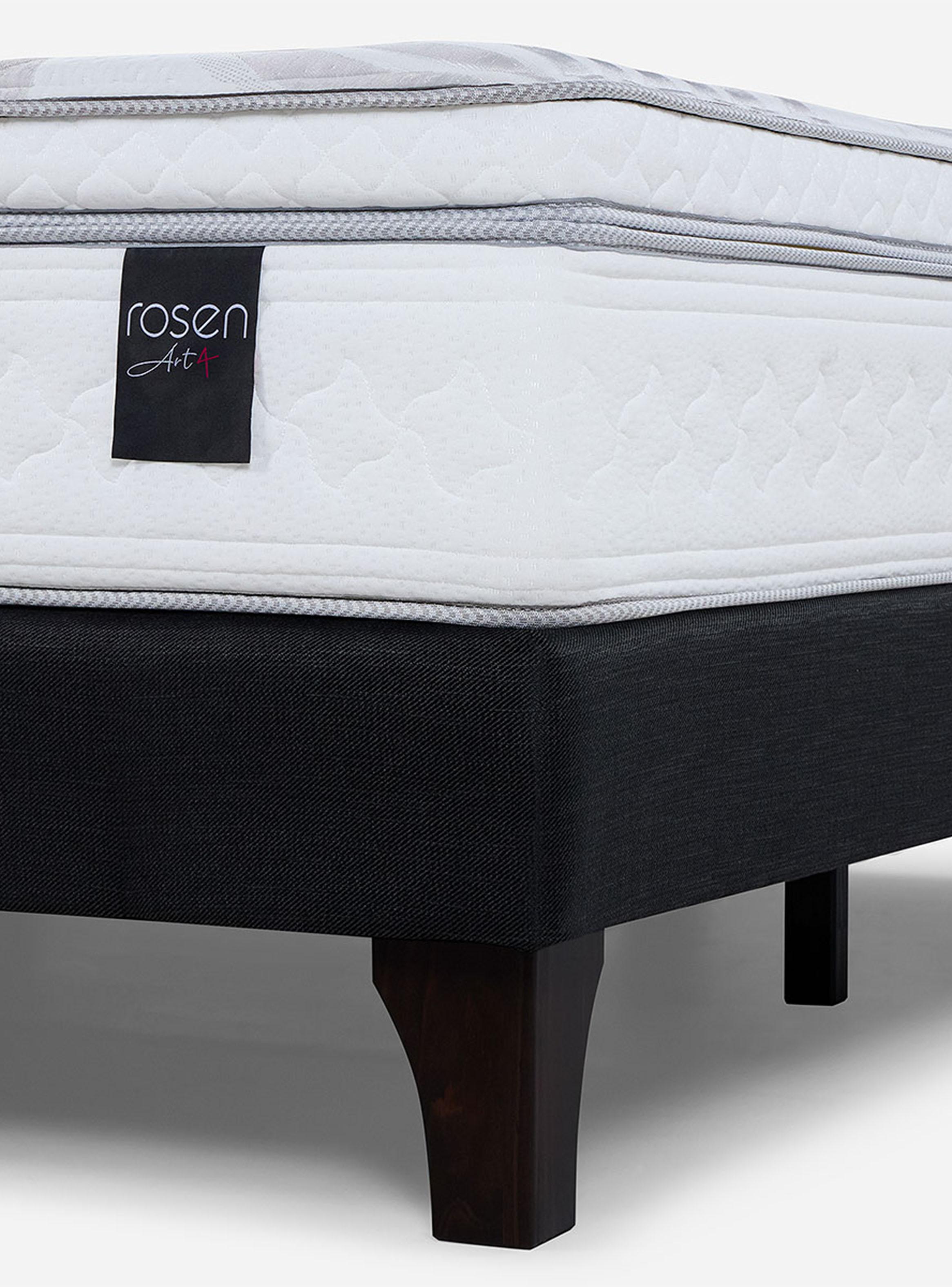 Cama Europea 2 Plazas Art 4 Base Dividida + Respaldo Marco-3