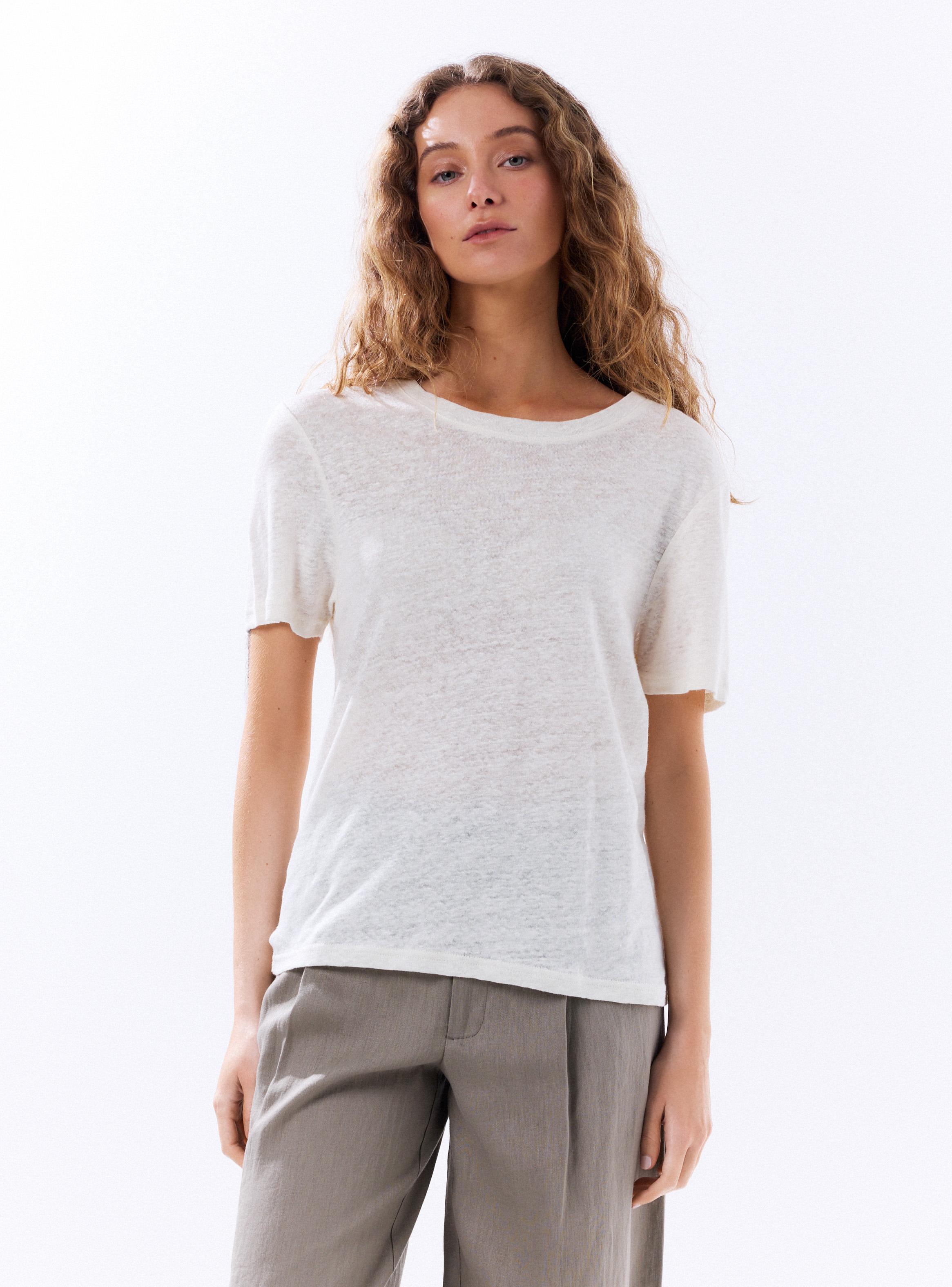 Polera Manga Corta Lino-0