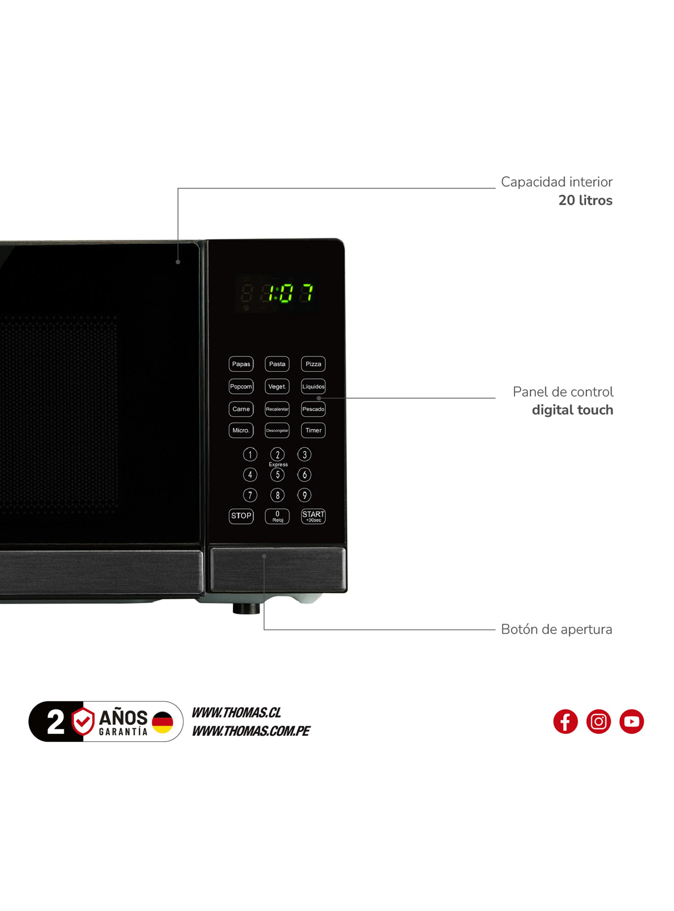 Microondas Digital HeatTouch 20 Litros TH-MW20DN-2