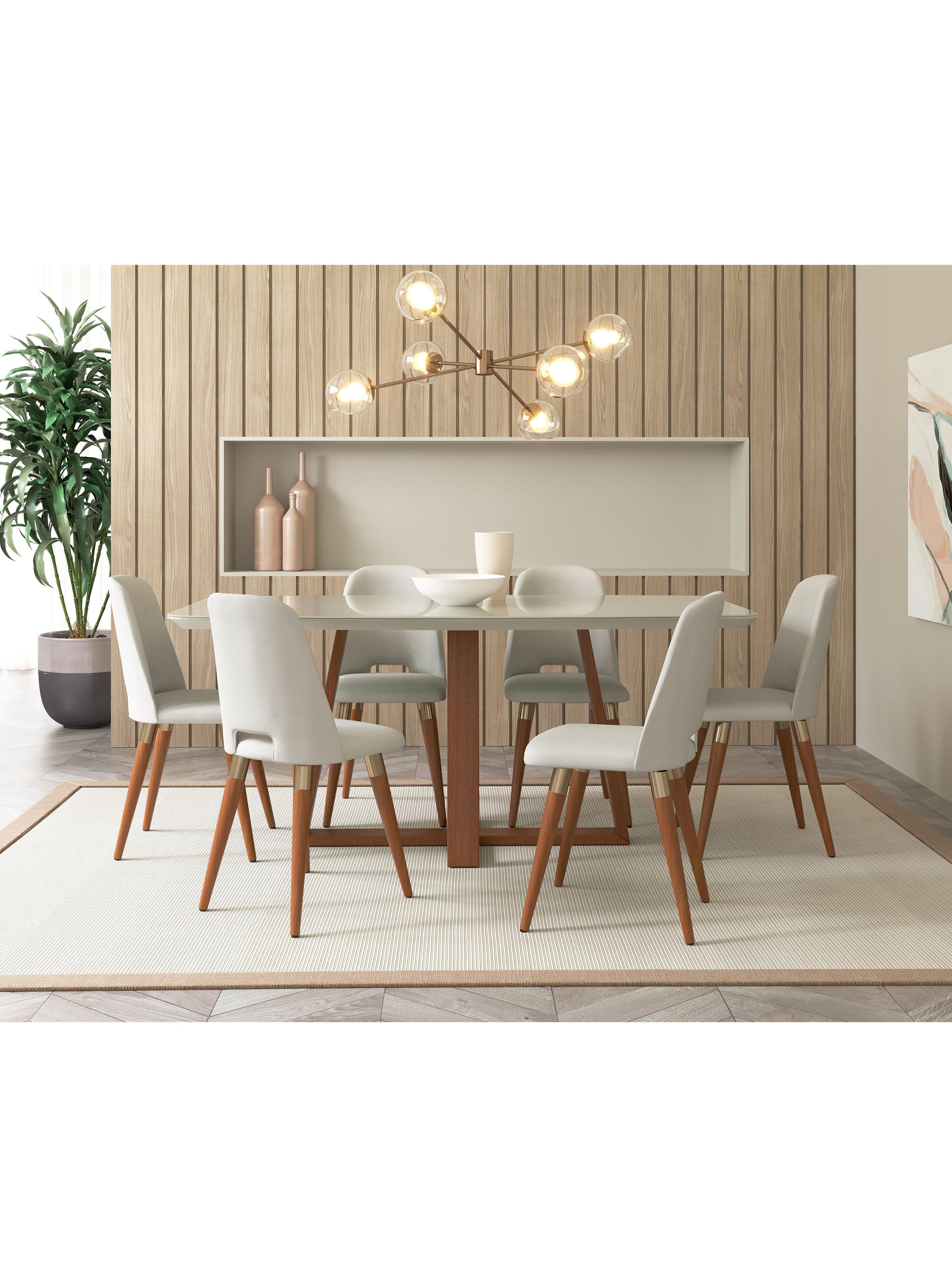 Juego de Comedor Bennet 1.6 + 6 Sillas Selina Giratoria-4