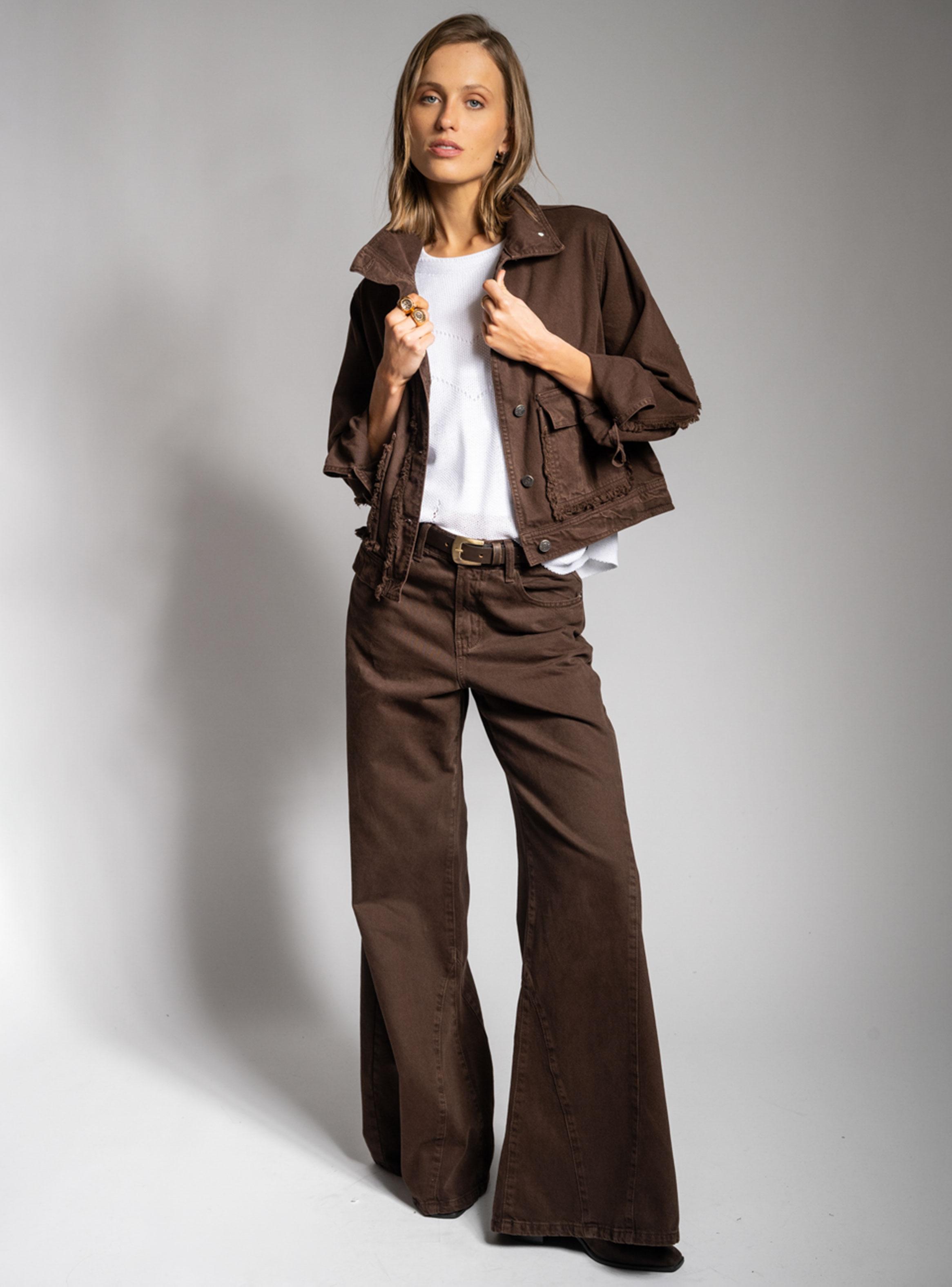 Jeans Palazzo Tiro Alto Bernarda Chocolate-4