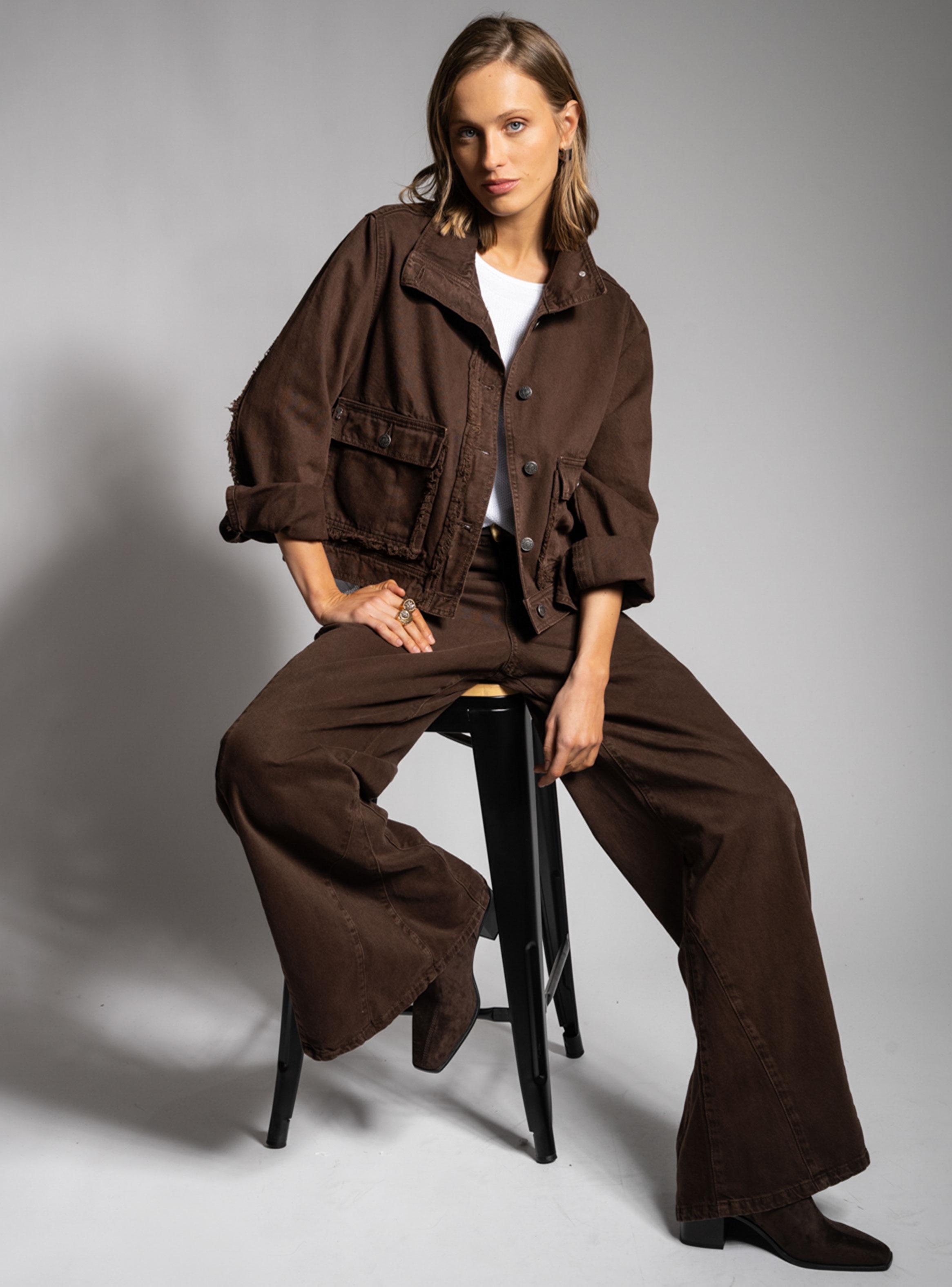 Jeans Palazzo Tiro Alto Bernarda Chocolate-3