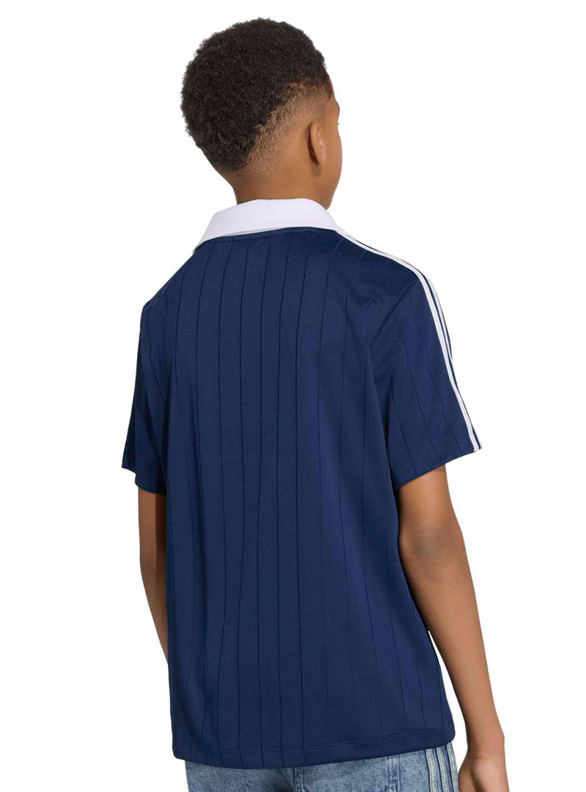 Polera Cuello Polo Finas Rayas Holgada-1