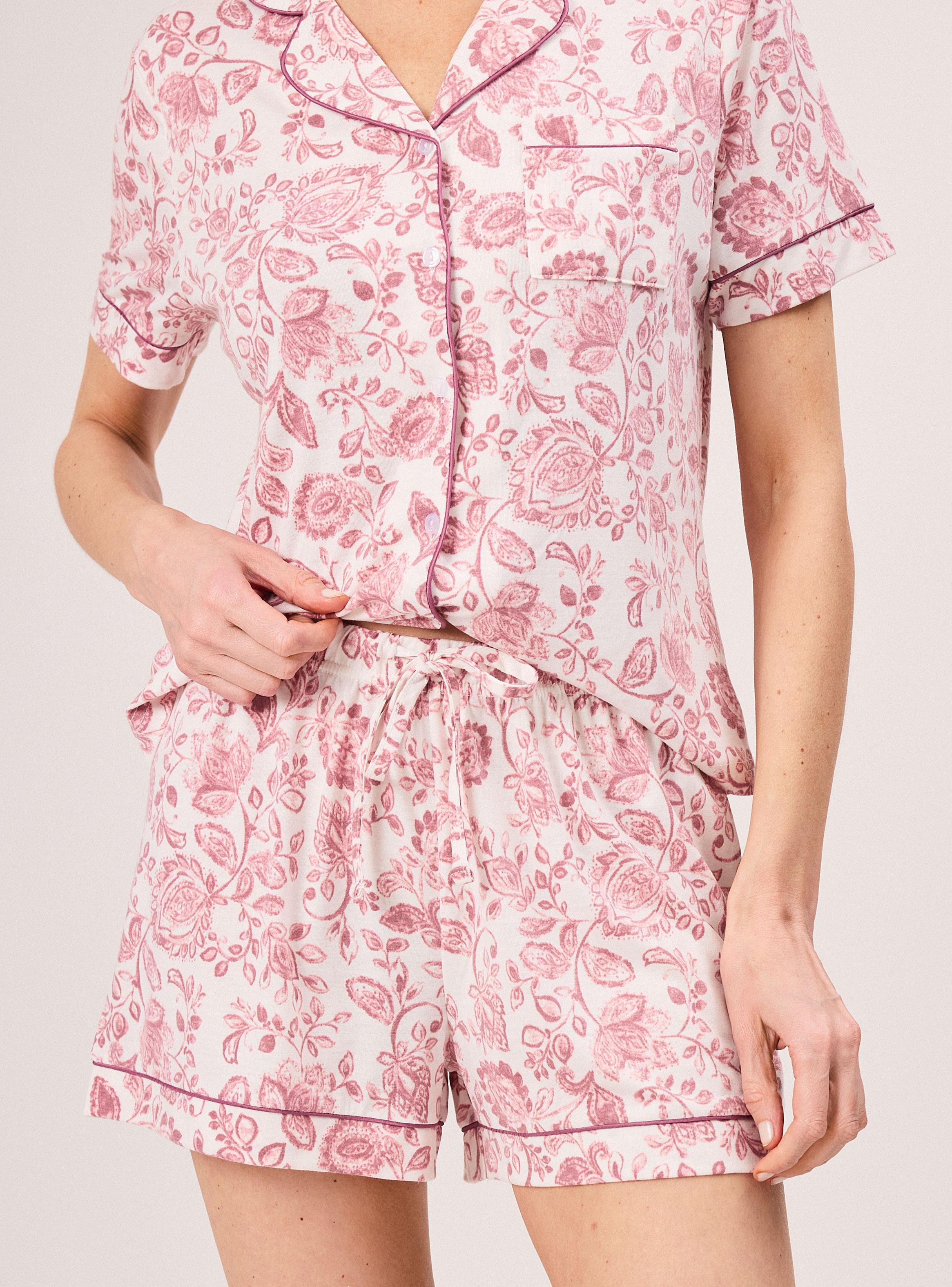 Pijama Estampado Estilo Camisero-3
