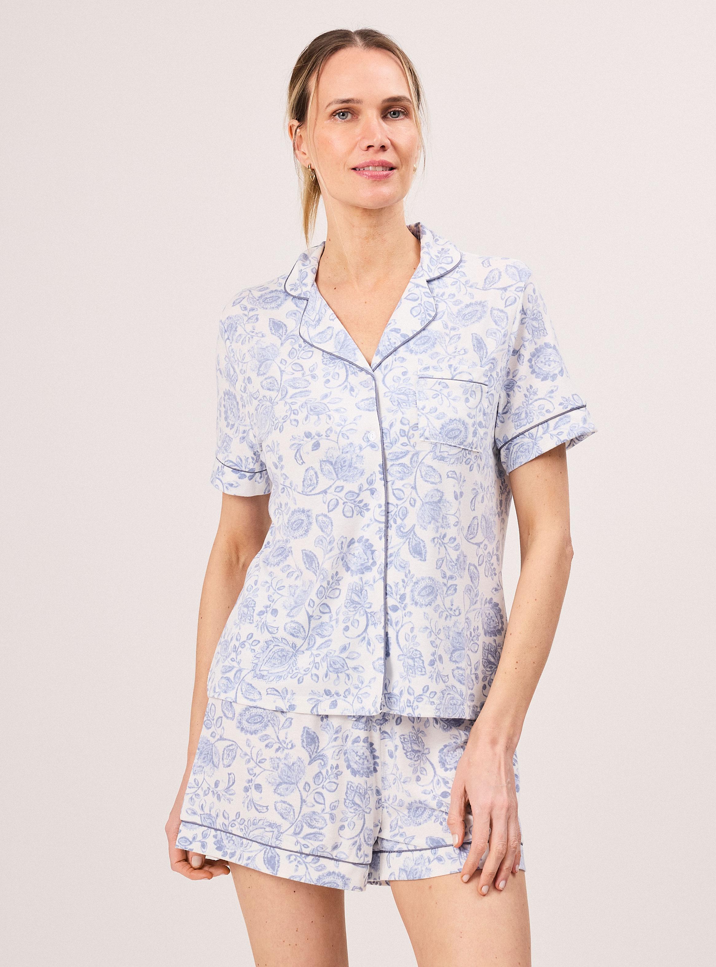 Pijama Estampado Estilo Camisero-0