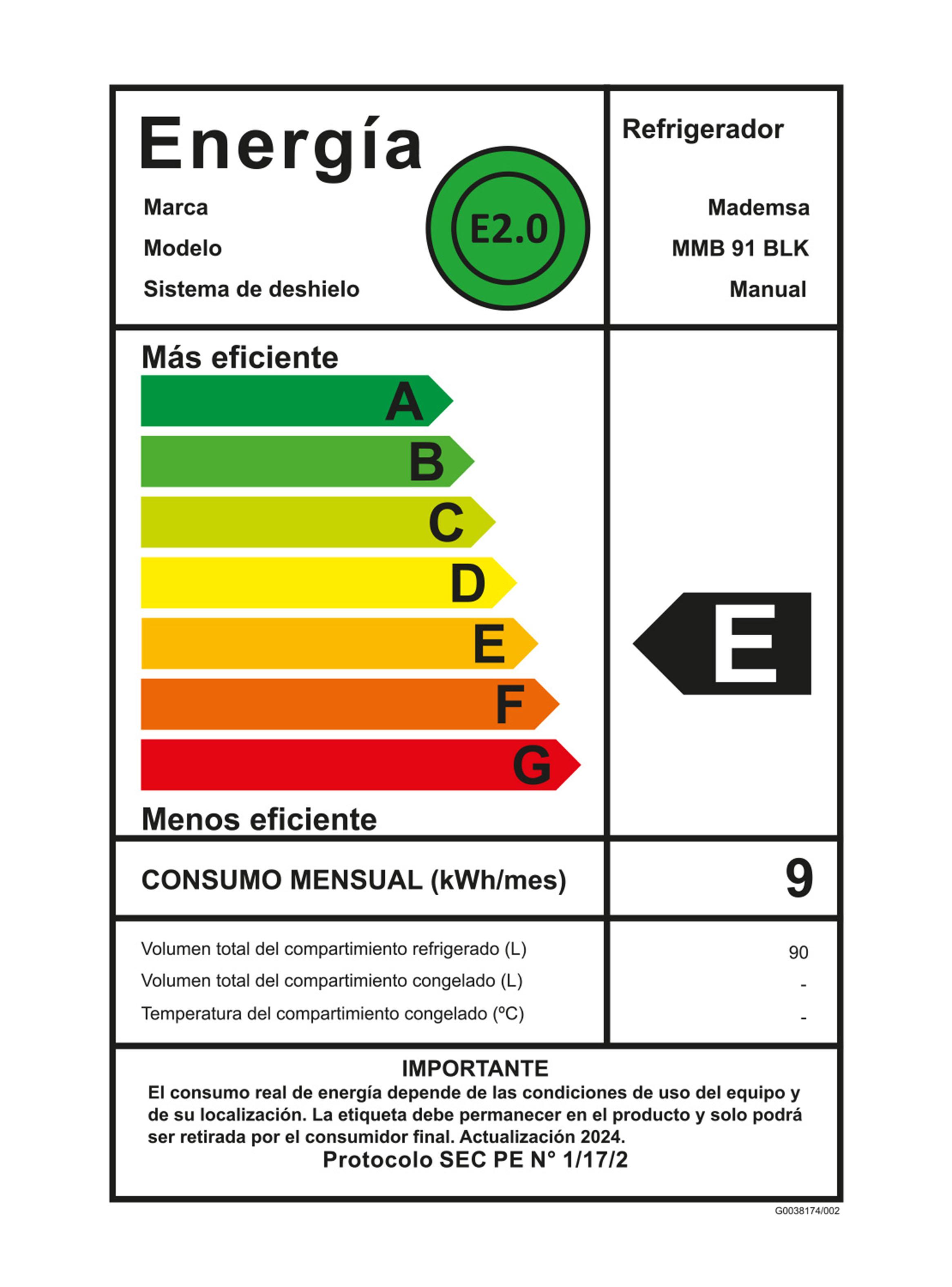Minibar Frío Directo 90 Litros MMB 91 BLK-5