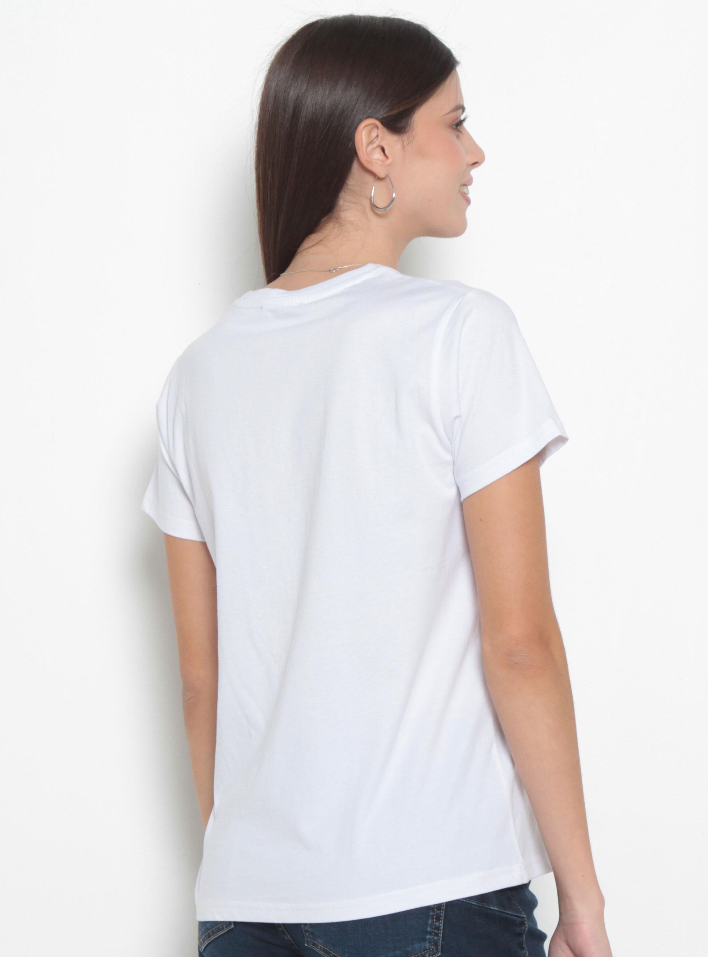 Polera Manga Corta Estampada Escote Redondo Algodón-1