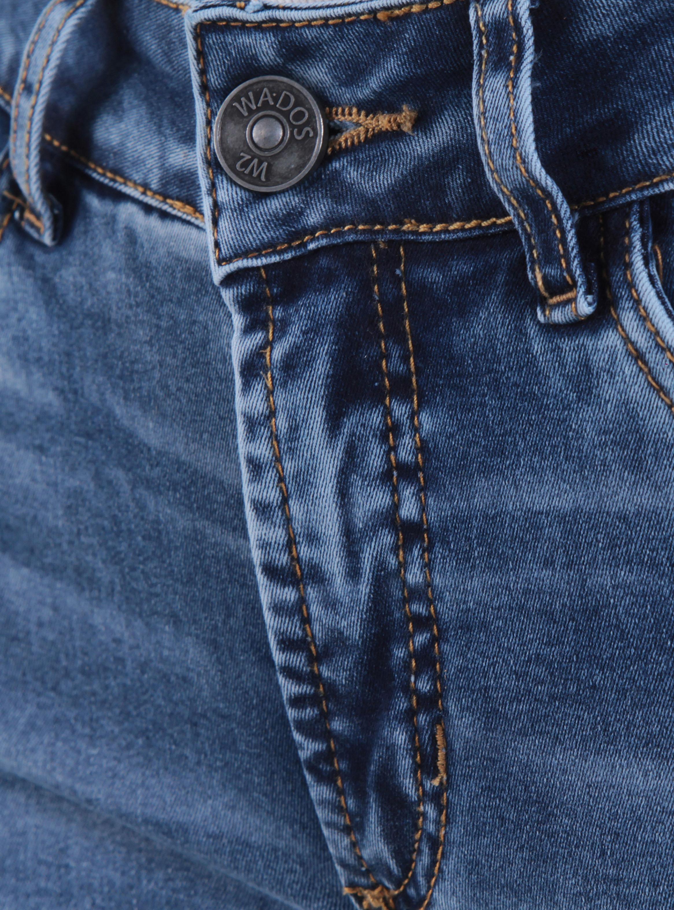 Jeans Recto Tiro Bajo Pretina Básica 1 Botón 3460-2