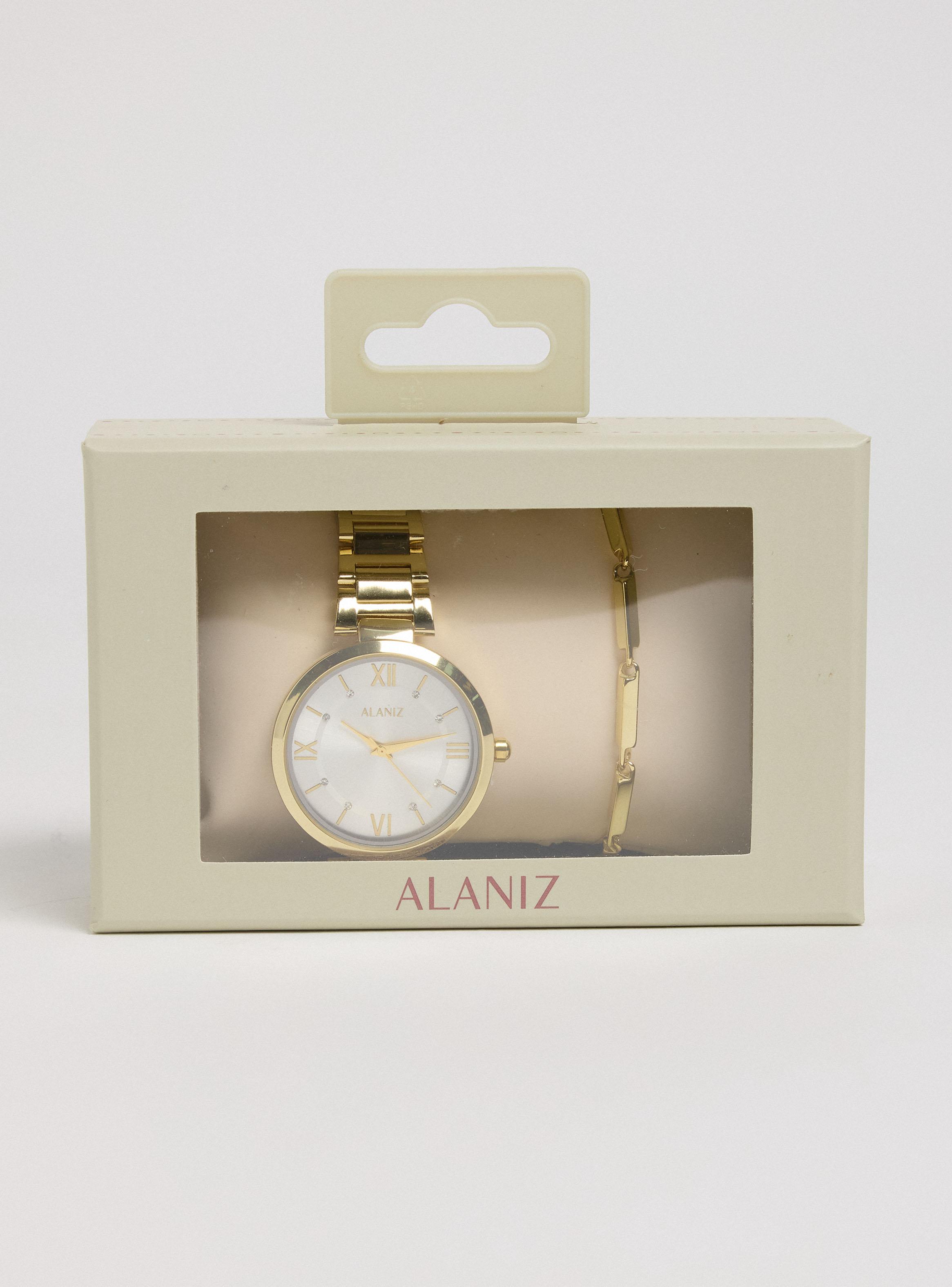 Pack Reloj Análogo Gold Mujer + Pulsera-5