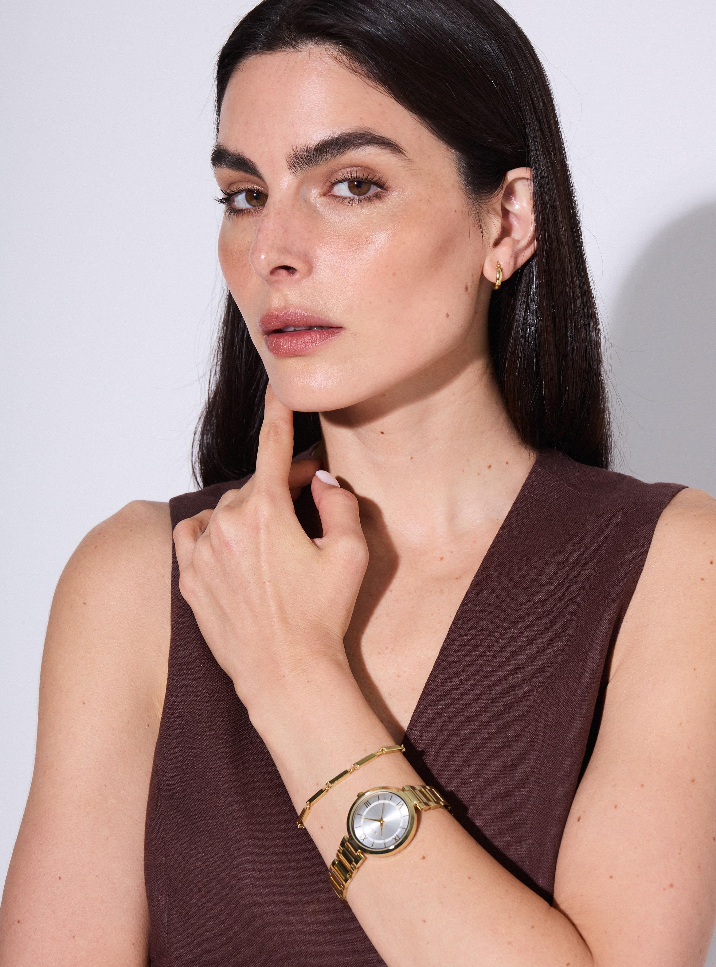 Pack Reloj Análogo Gold Mujer + Pulsera-0