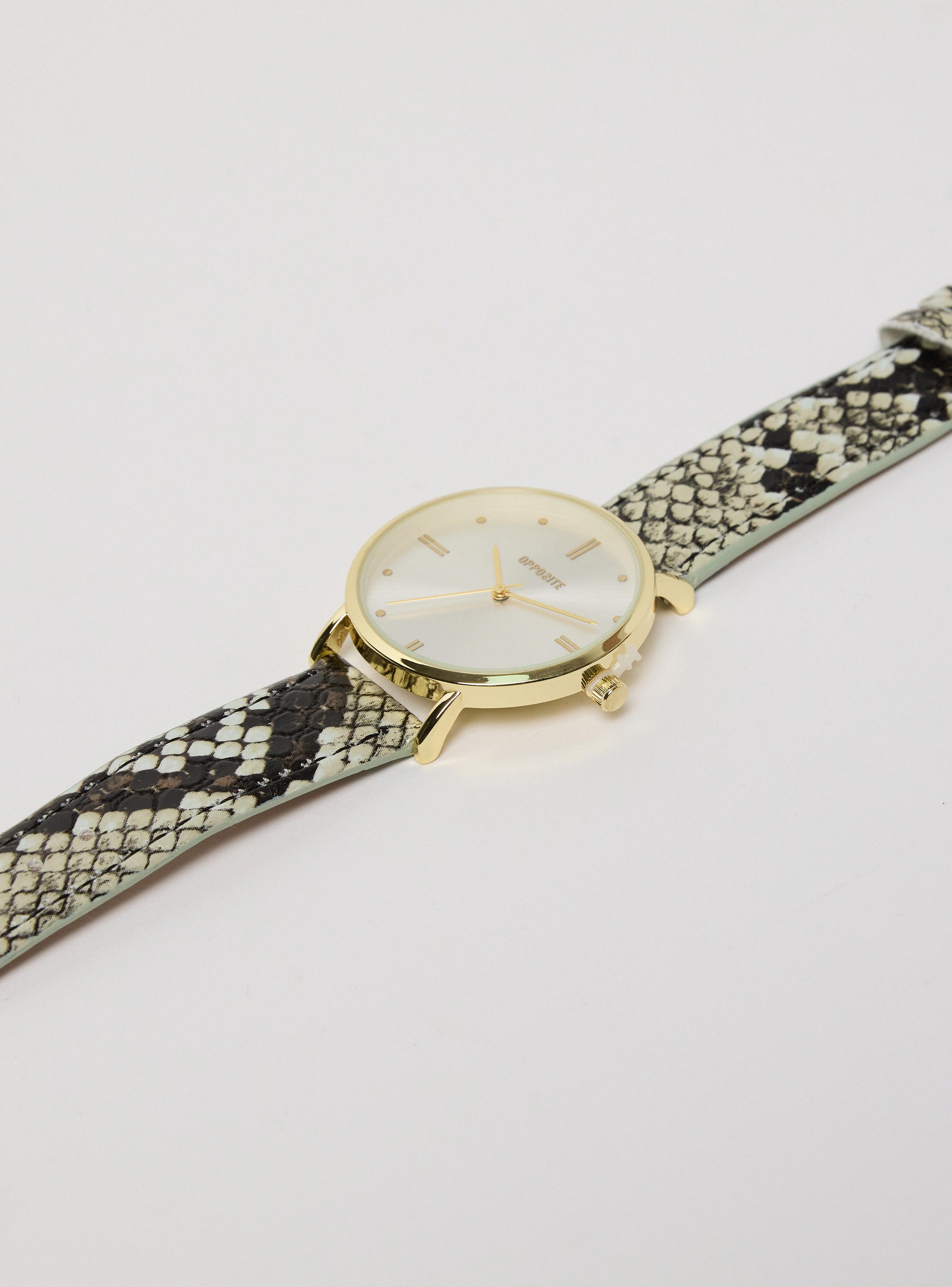 Reloj Análogo Gold Correa Animal Print Mujer-2