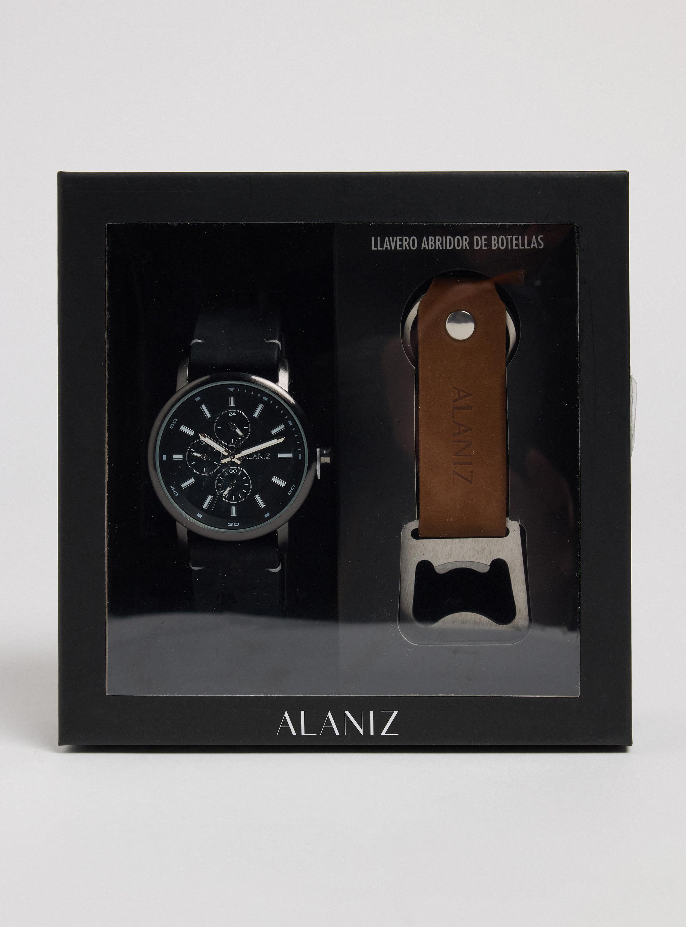 Pack Reloj Análogo Black Hombre + Llavero-3