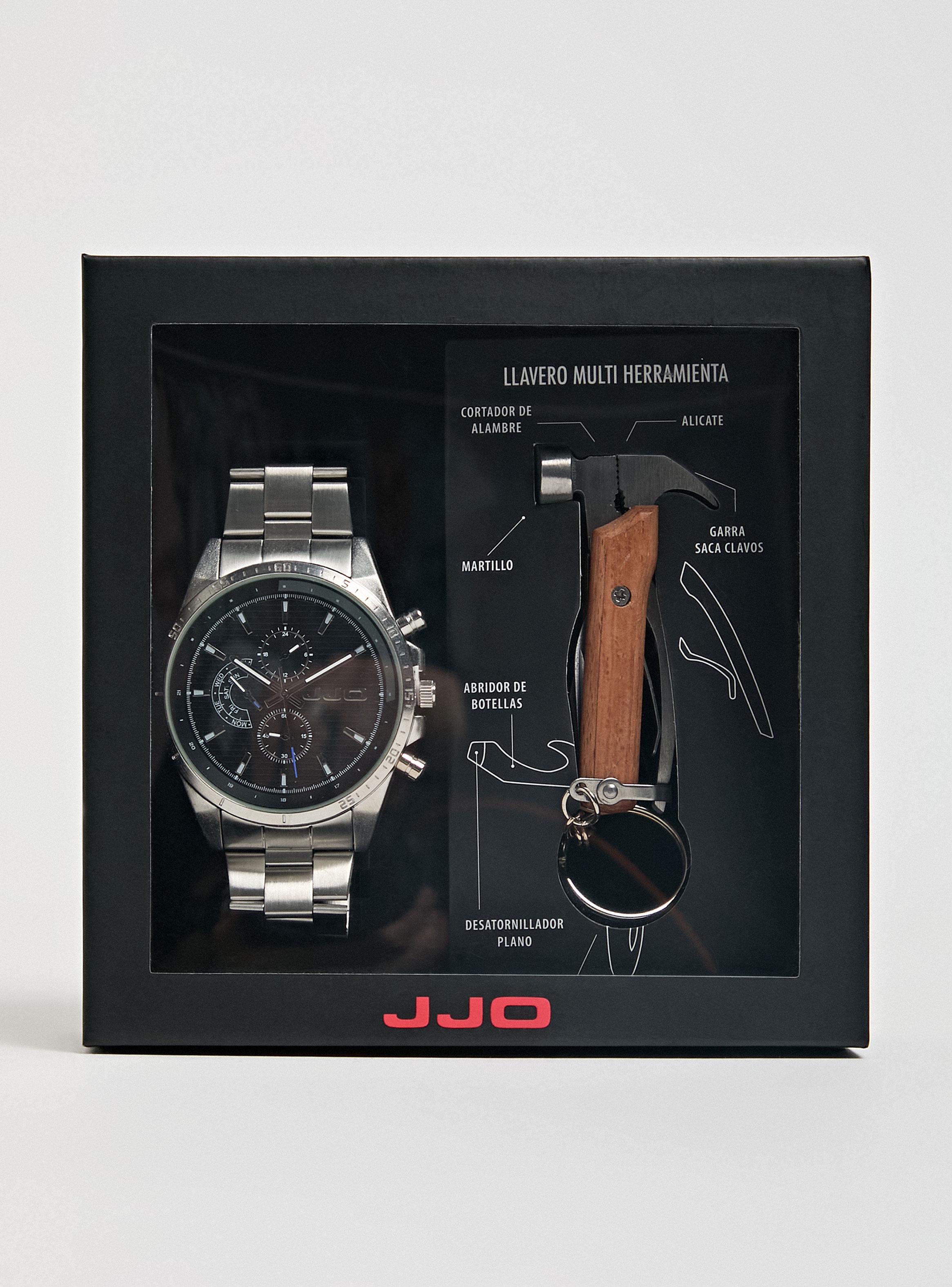 Pack Reloj Análogo Silver Hombre + Multiherramienta-5