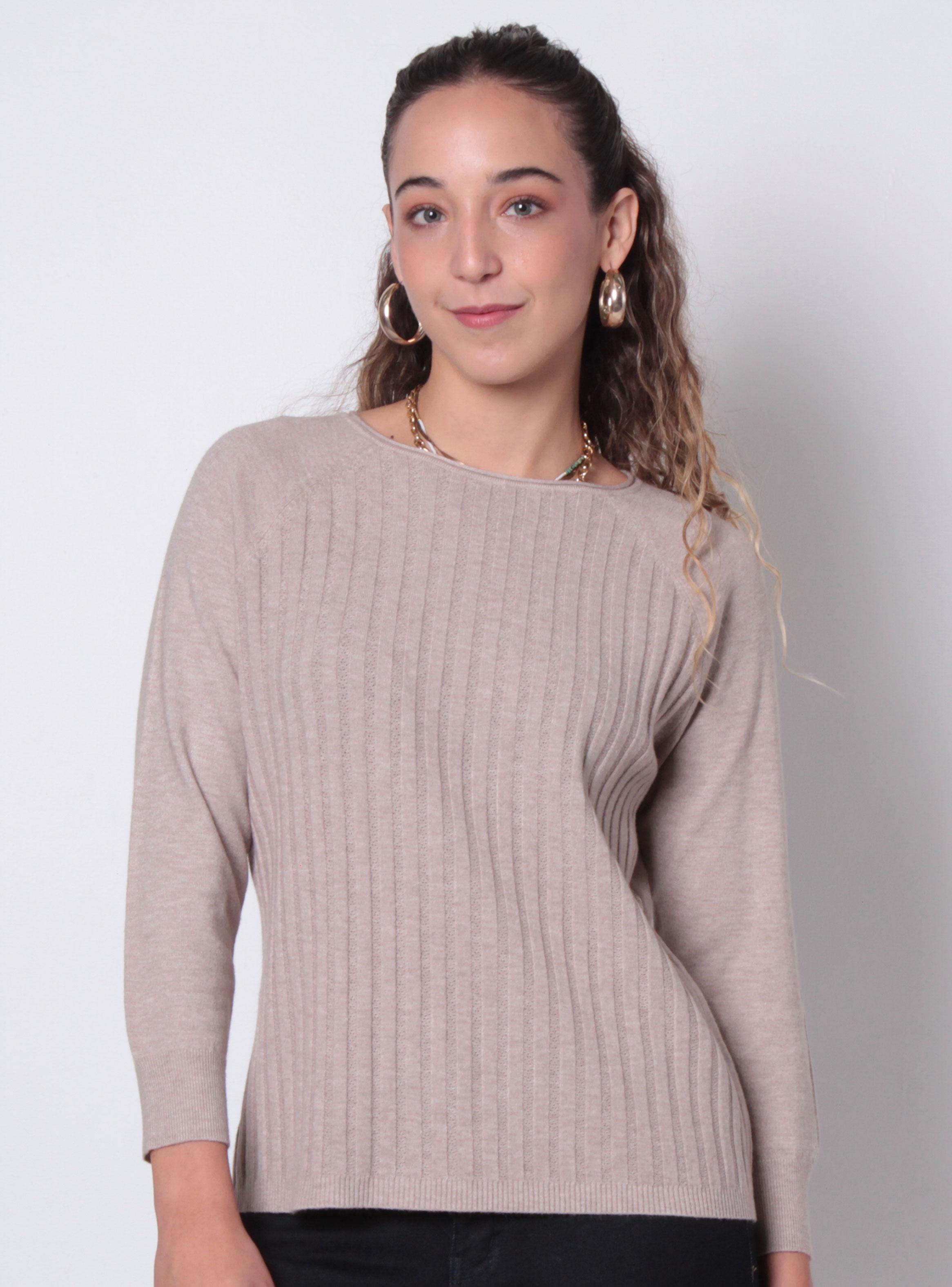 Sweater Manga 3/4 Básico y Escote Redondo-0