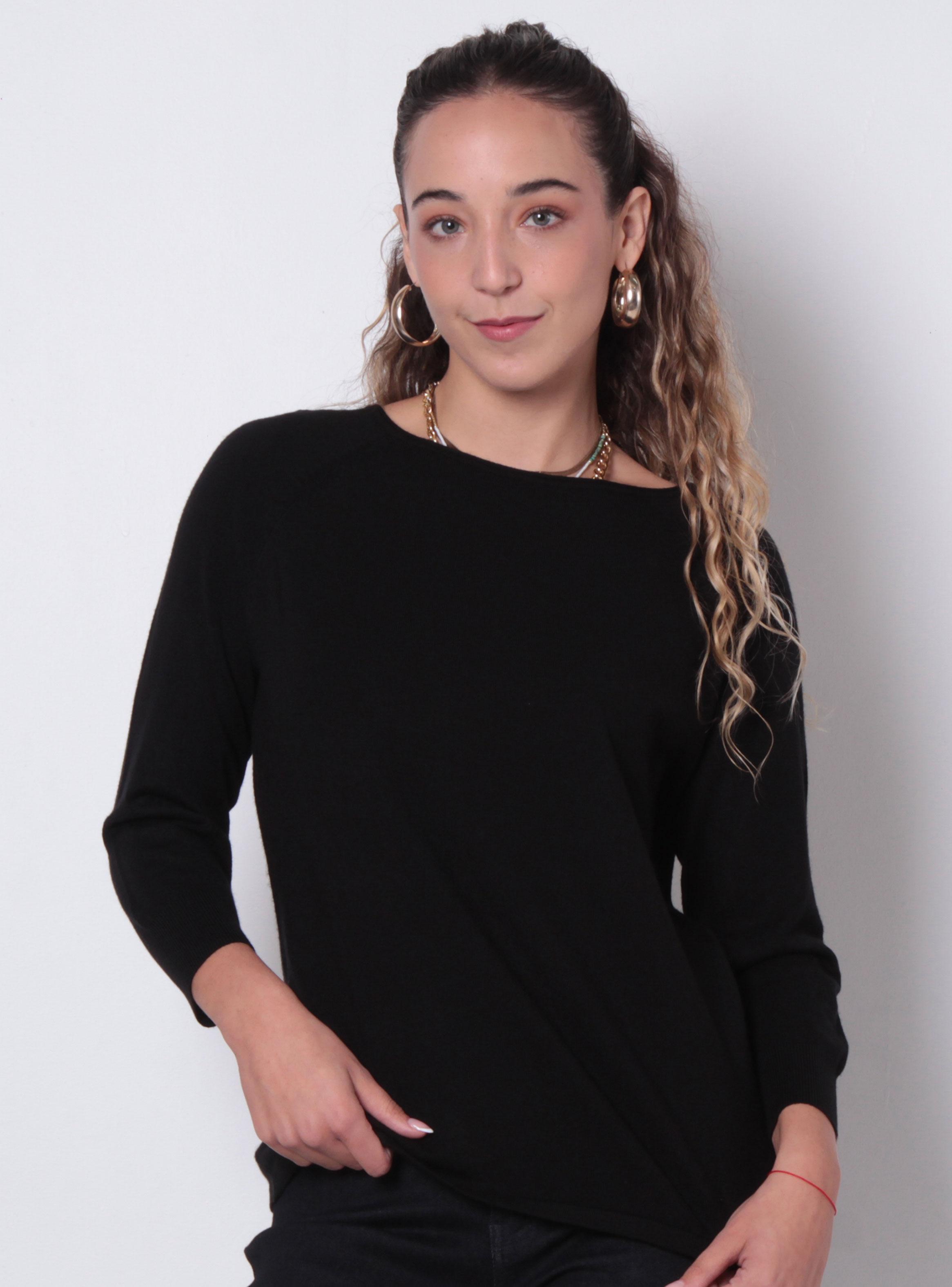Sweater Manga 3/4 Escote Bote-0