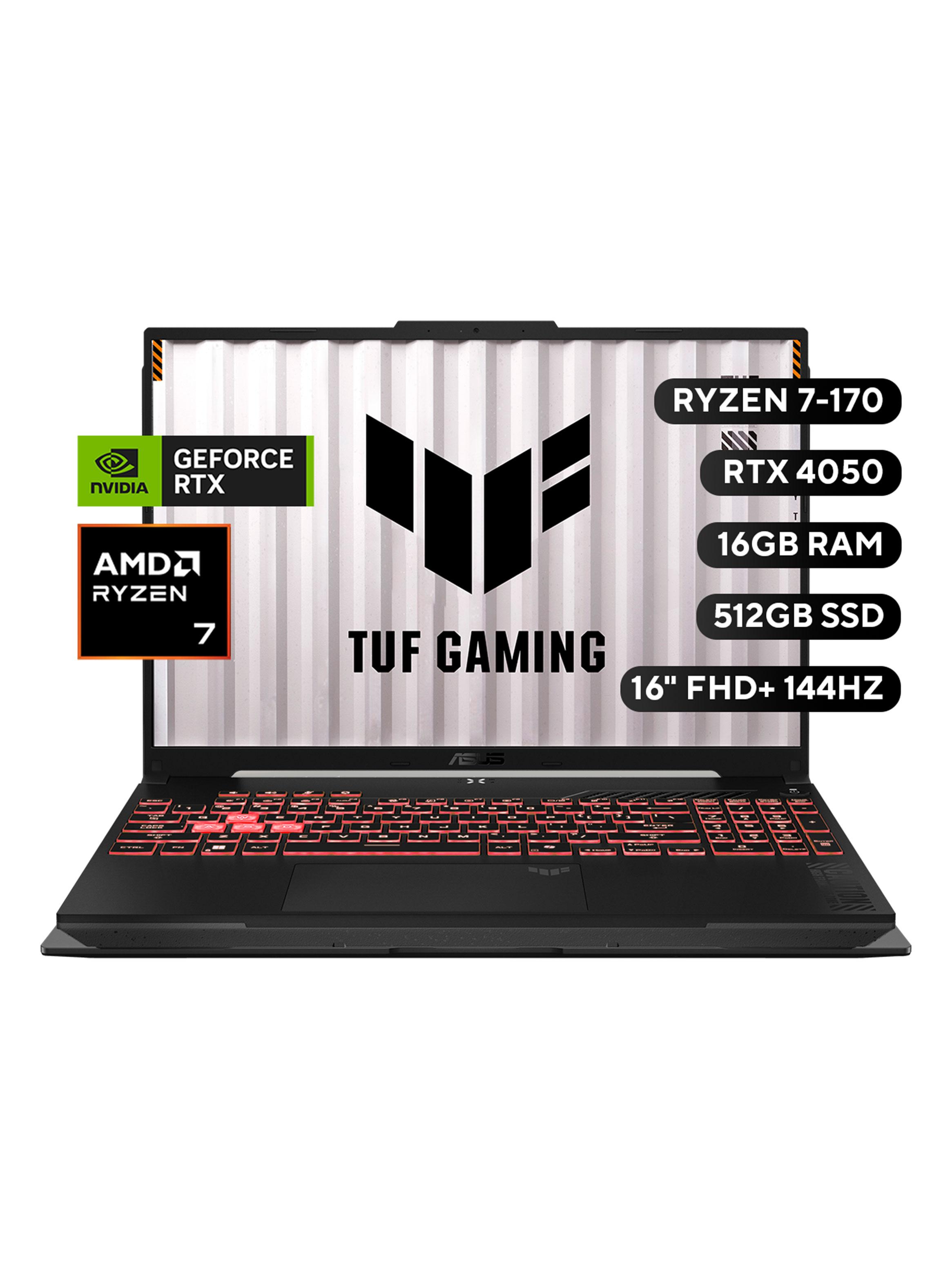 Notebook Gamer TUF A16 FA607 AMD Ryzen 7 NVIDIA RTX 4050 16GB RAM 512GB SSD 16'' FHD 144Hz-1