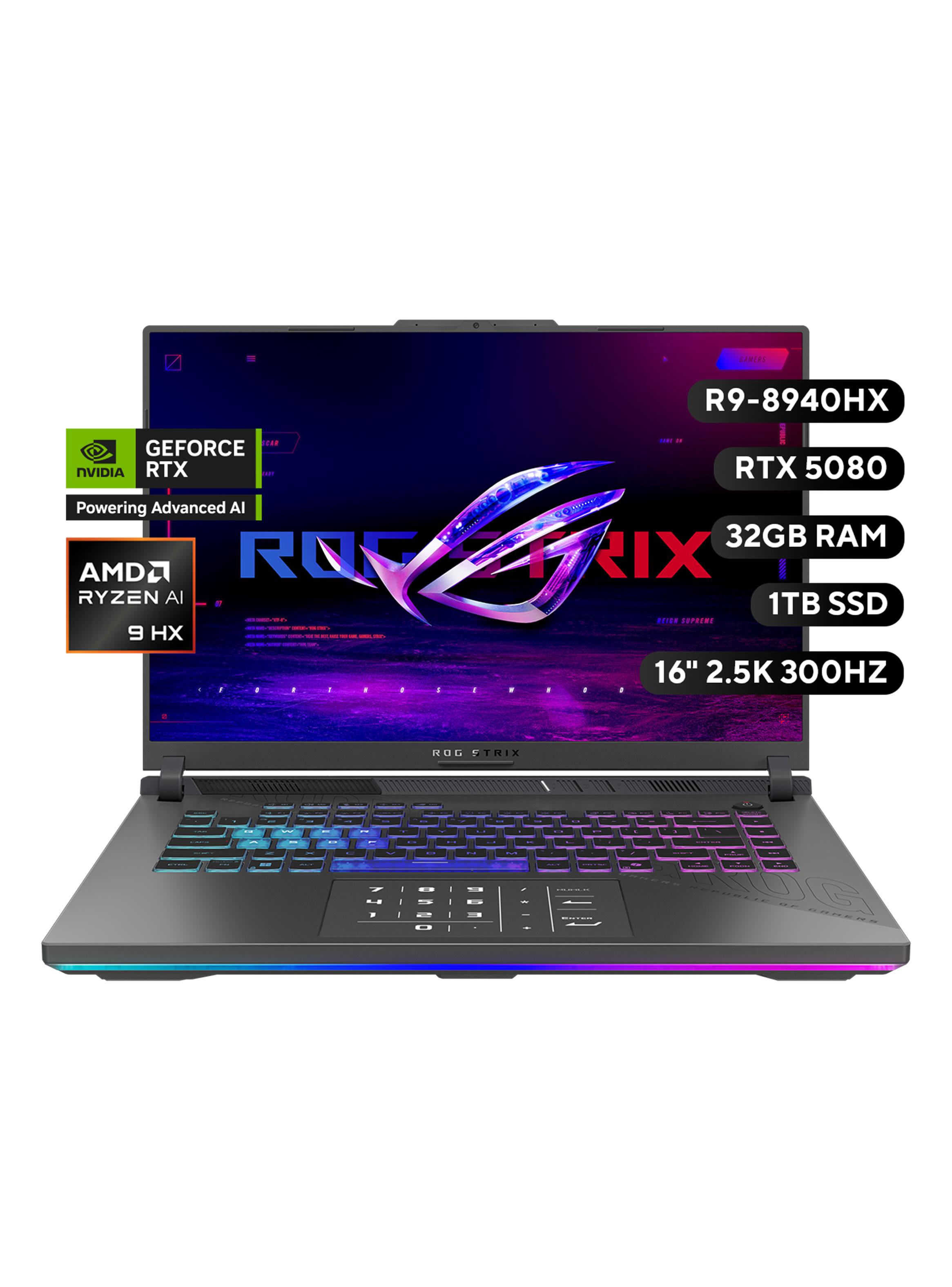 Notebook Gamer ROG Strix G16 G614 AMD Ryzen 9 NVIDIA RTX 5080 32GB RAM 1TB SSD 16'' 2.5K 300Hz-1