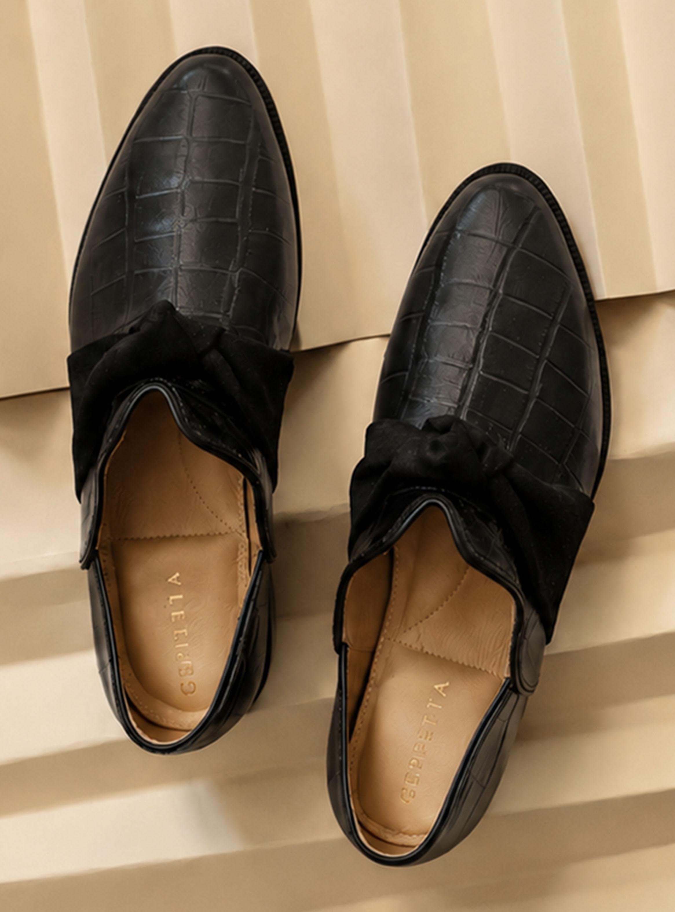 Zapato Casual Cuero Espe Croco Black Mujer-2