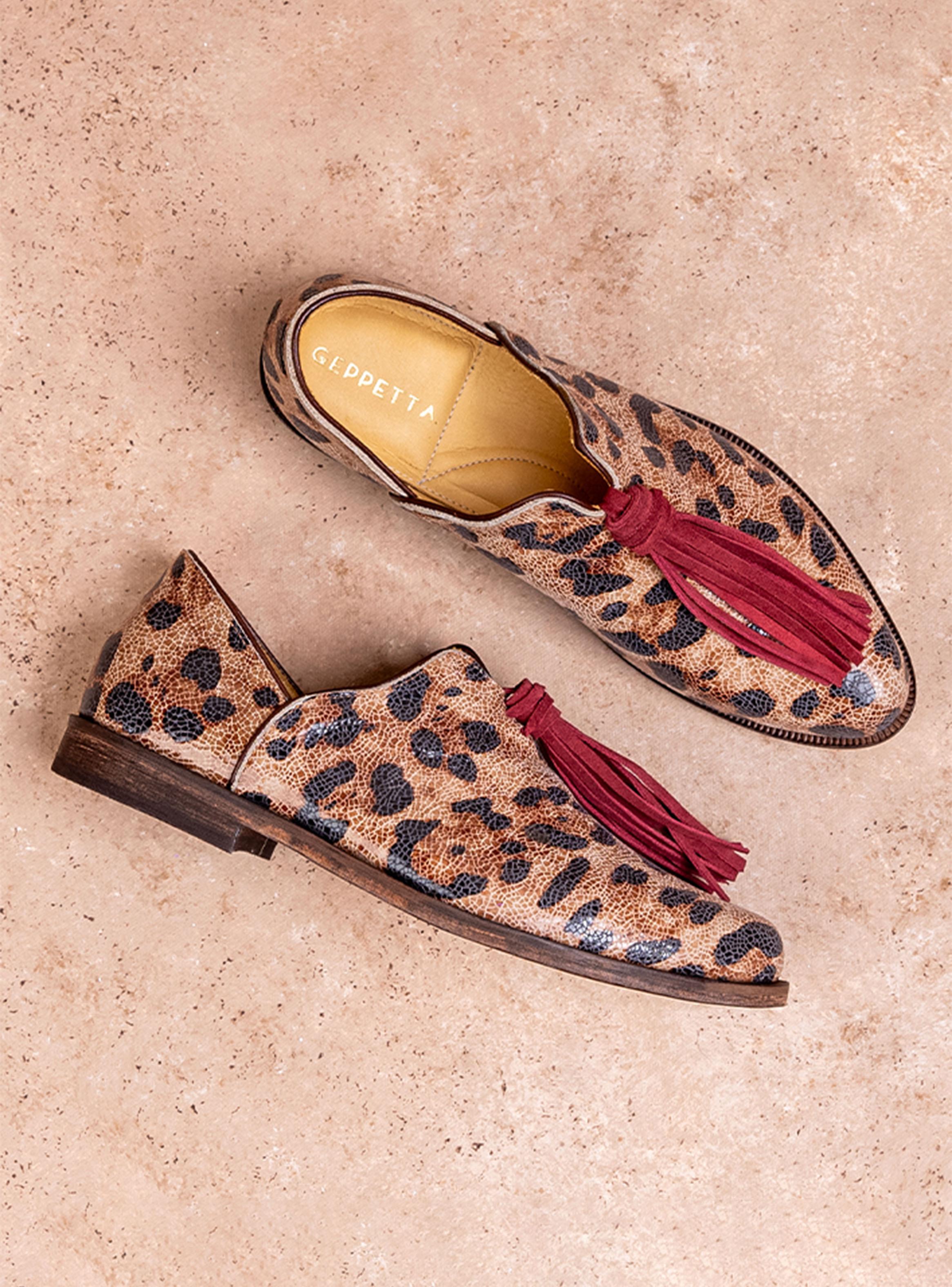 Zapato Casual Cuero Maida Print Burgundy Mujer-3