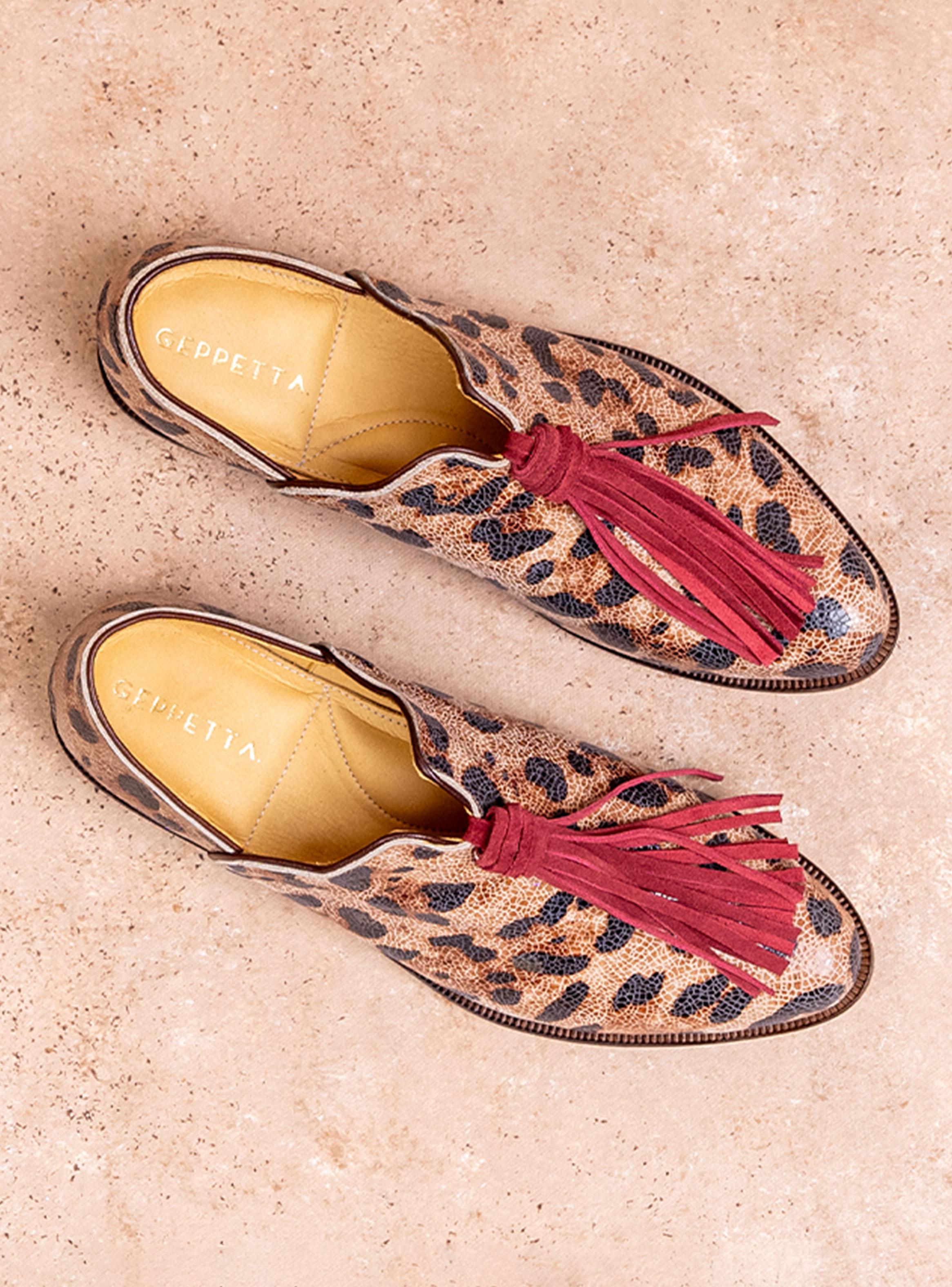 Zapato Casual Cuero Maida Print Burgundy Mujer-2
