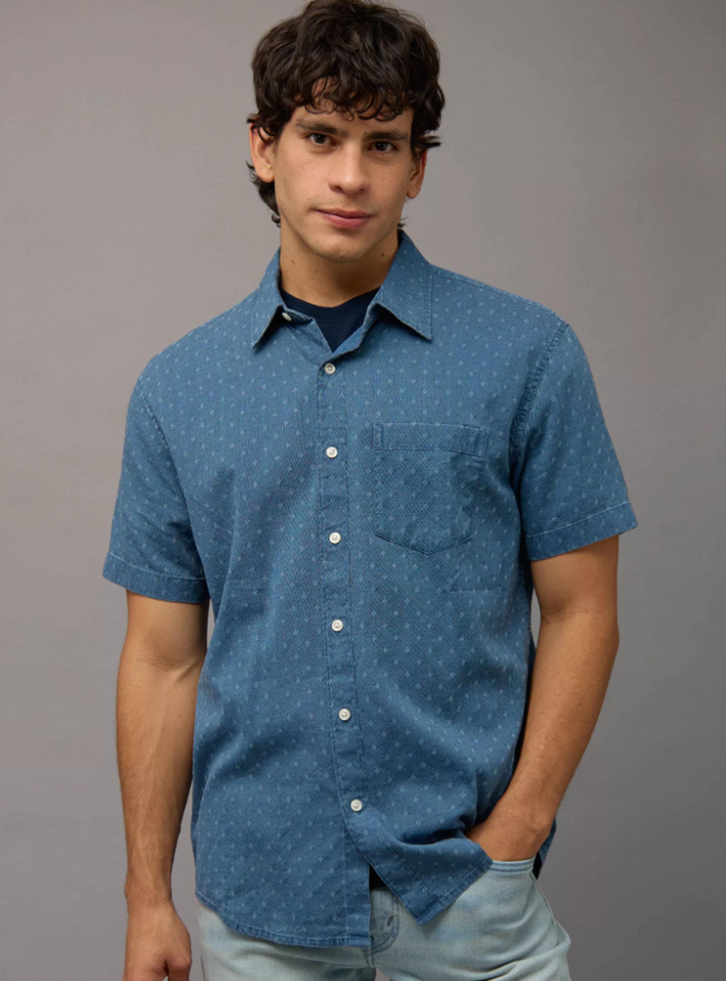 Camisa AE Manga Corta Jeans-0