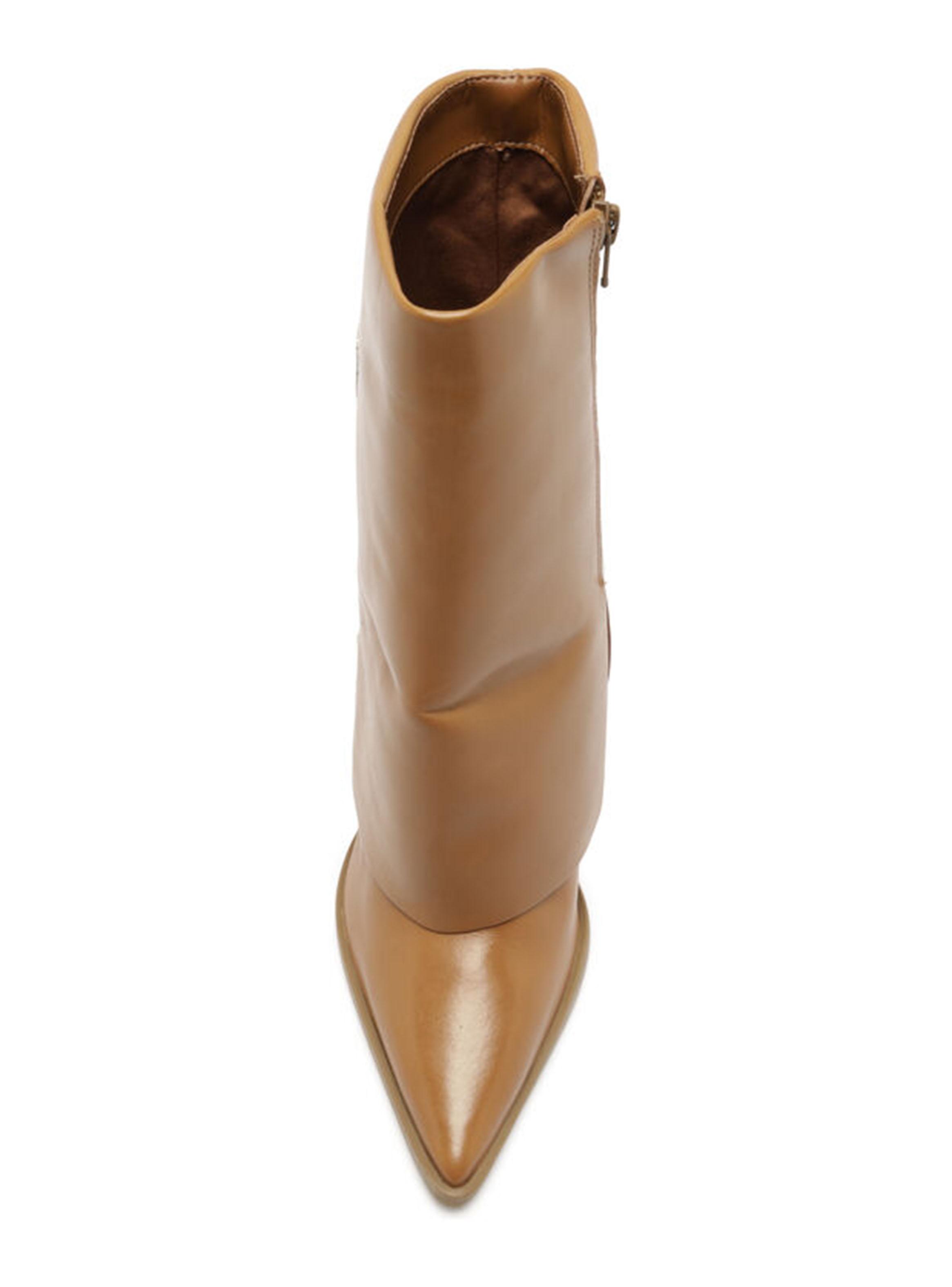 Botín Polonia Camel Cuero Mujer-4