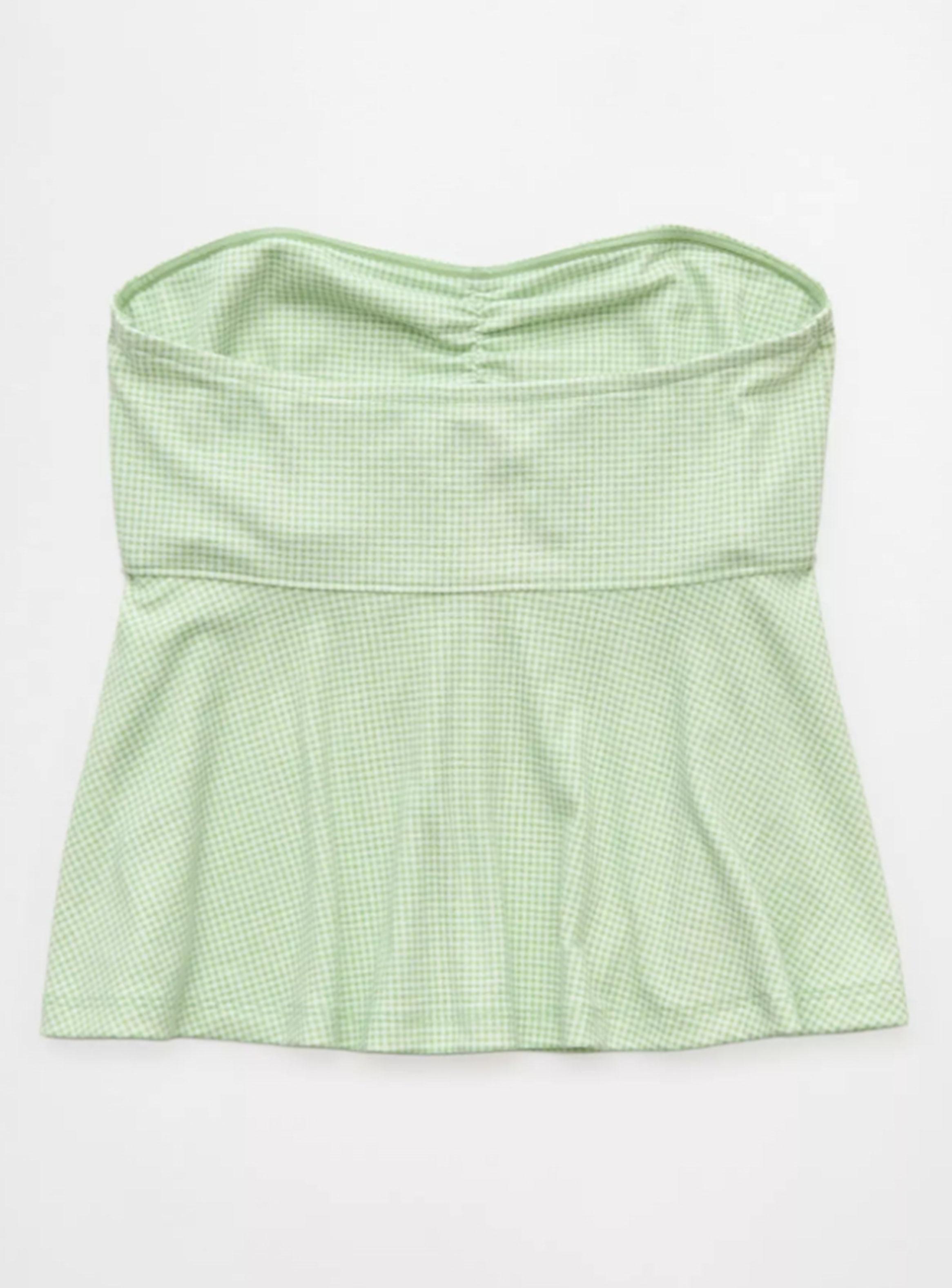 Top Ae Strapless Fruncido Cuadrillé-4