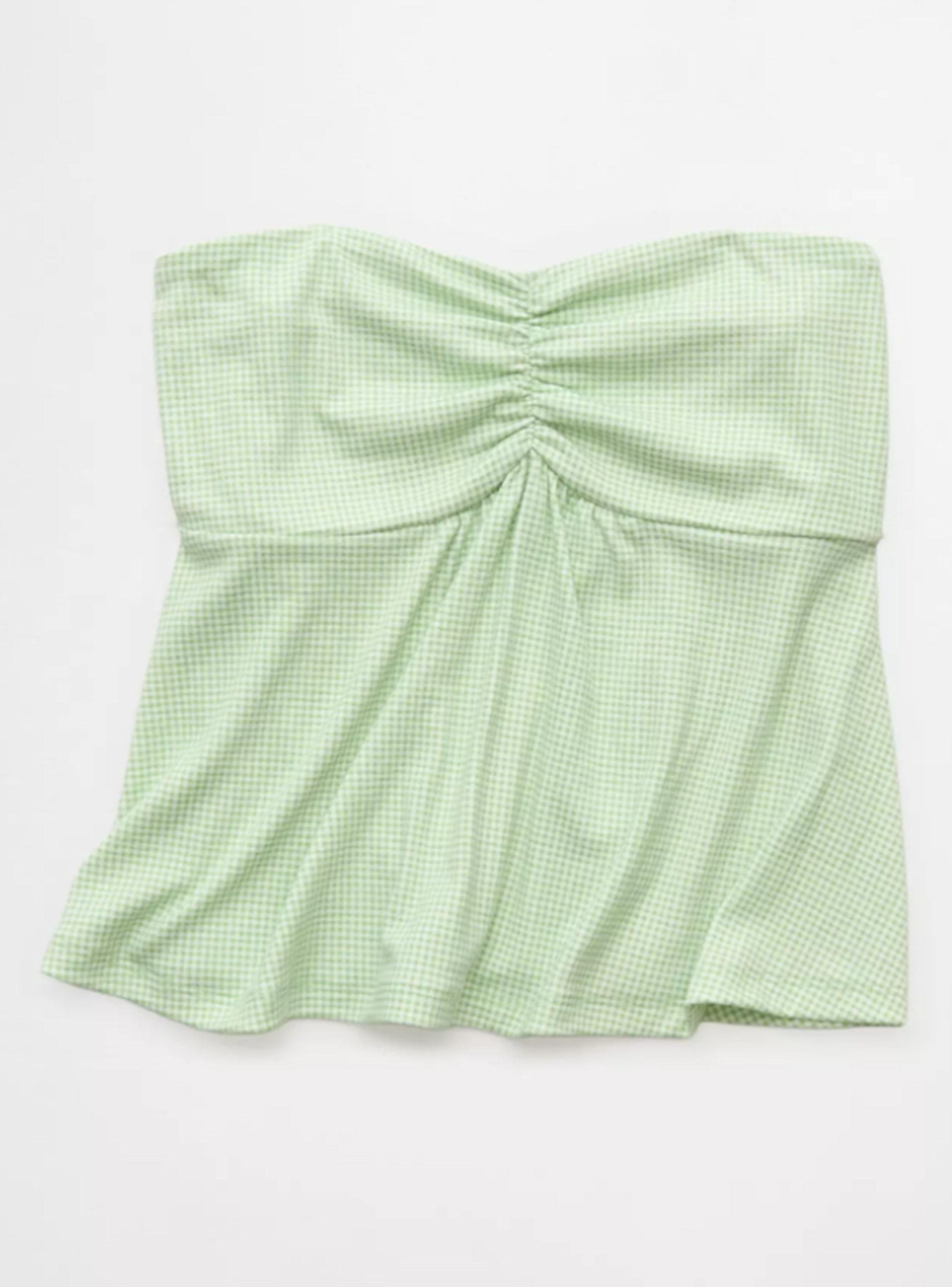 Top Ae Strapless Fruncido Cuadrillé-3