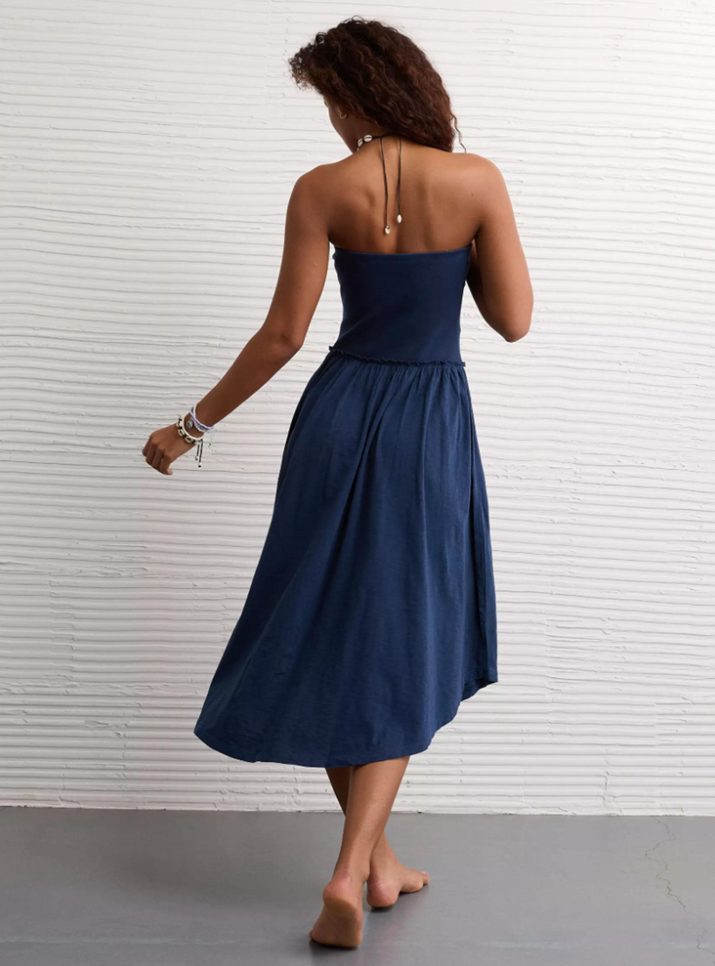 Vestido Ae Sunchaser Strapless Midi-1