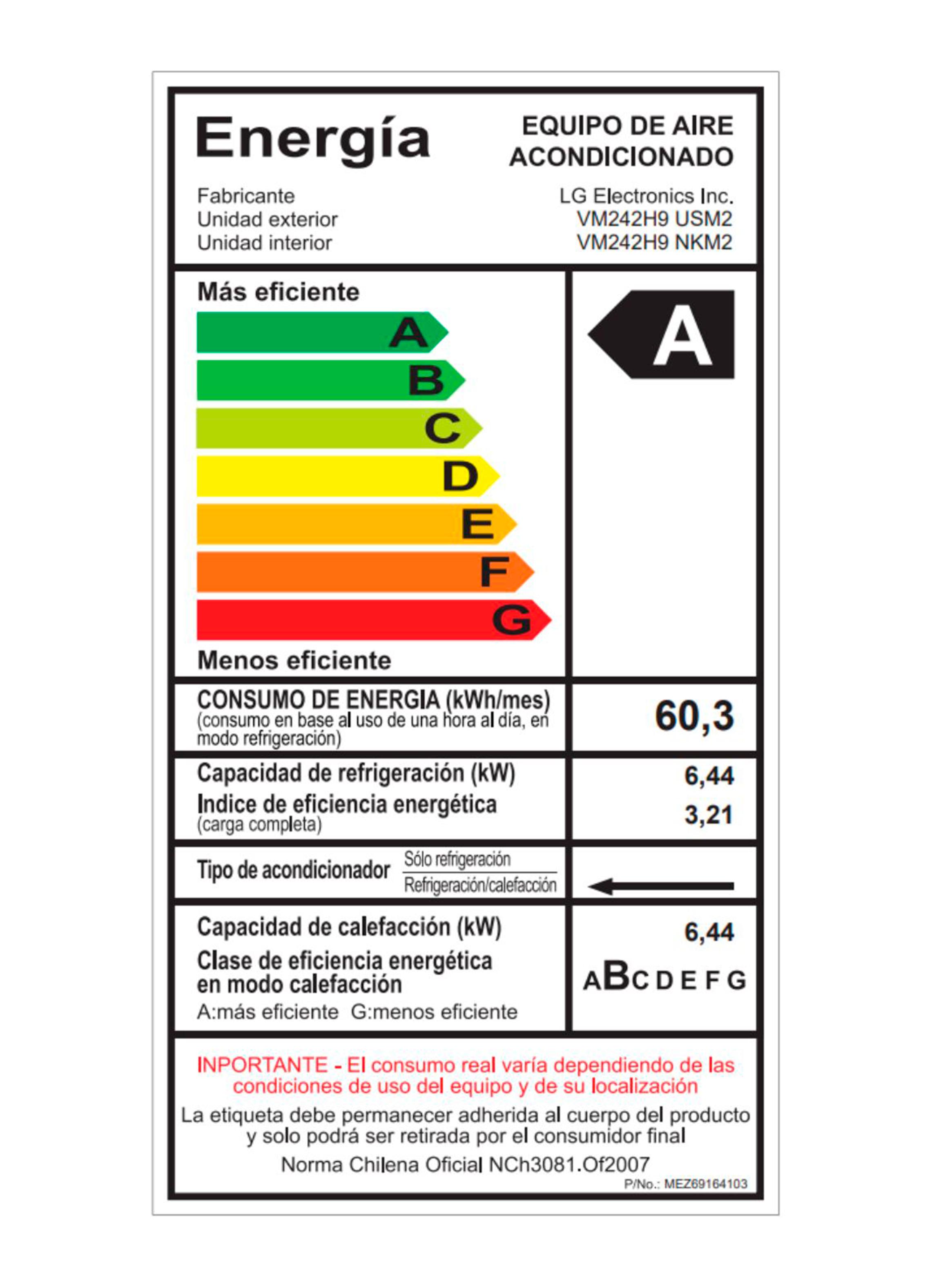 Aire Acondicionado Frío/Calor 24000 BTU WiFi Dual Inverter VM242H9-10