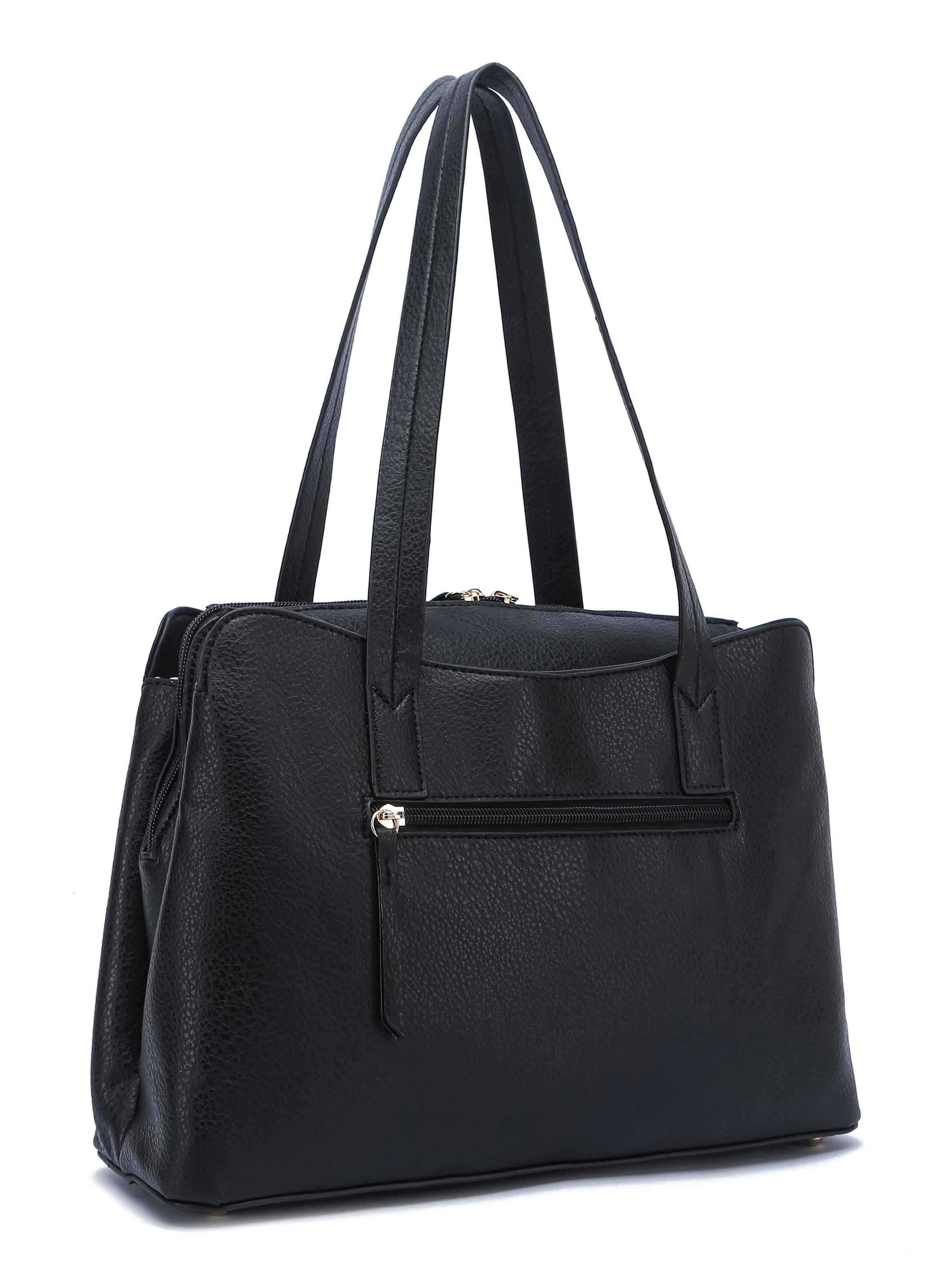 Cartera de Hombro Bicolor Poinsettia Negro-2