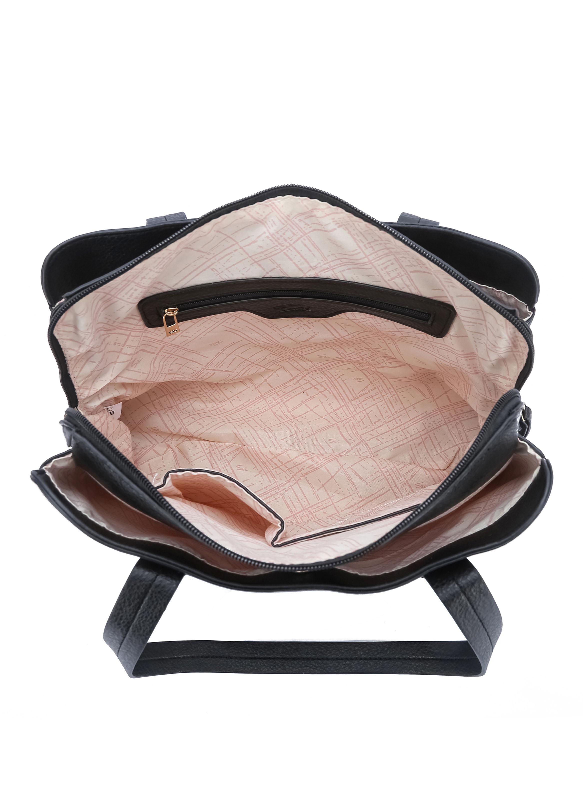 Cartera de Hombro Bicolor Poinsettia Negro-3