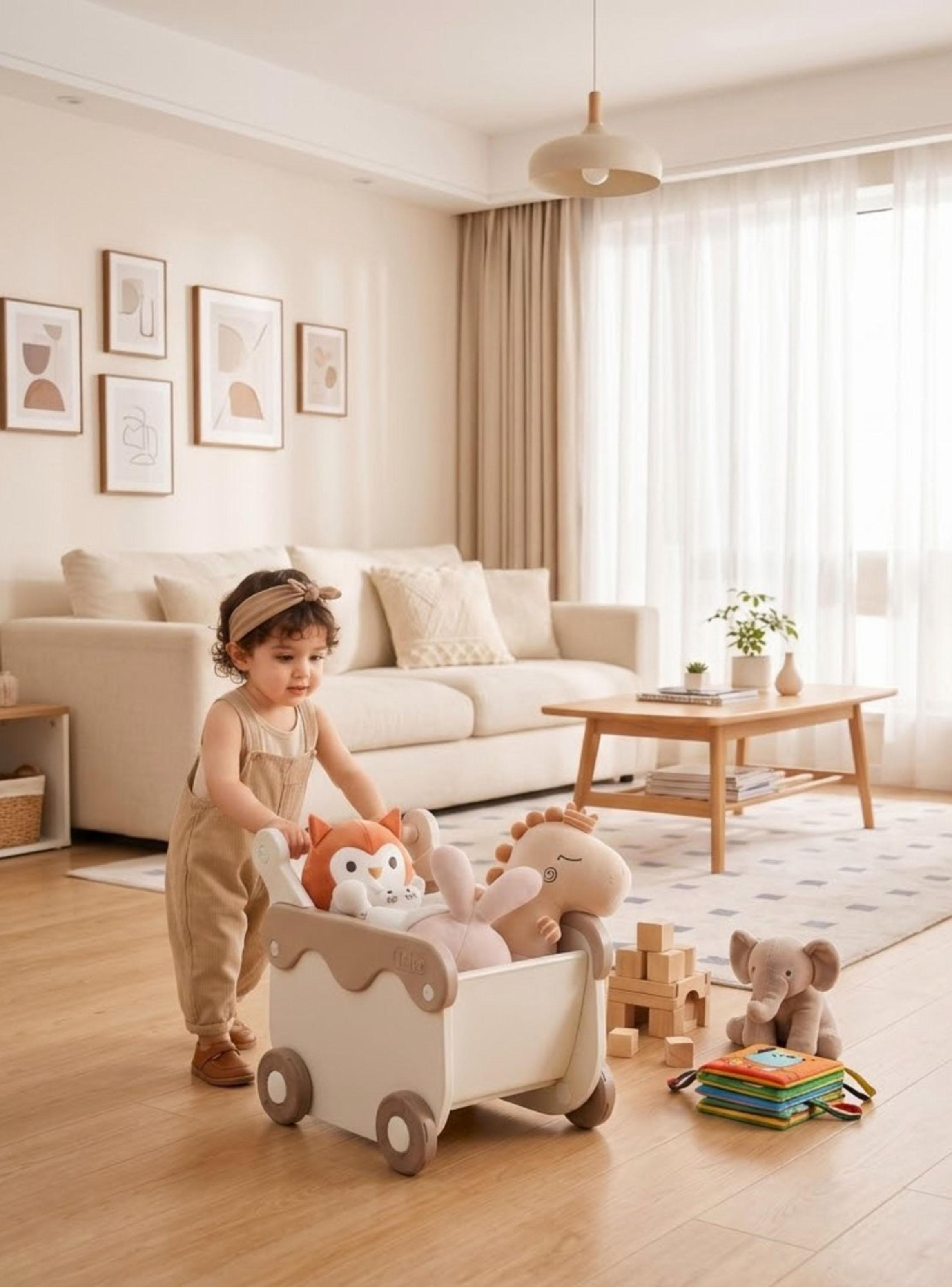 Caminador Correpasillos Bebé Mini Wagon Beige-4