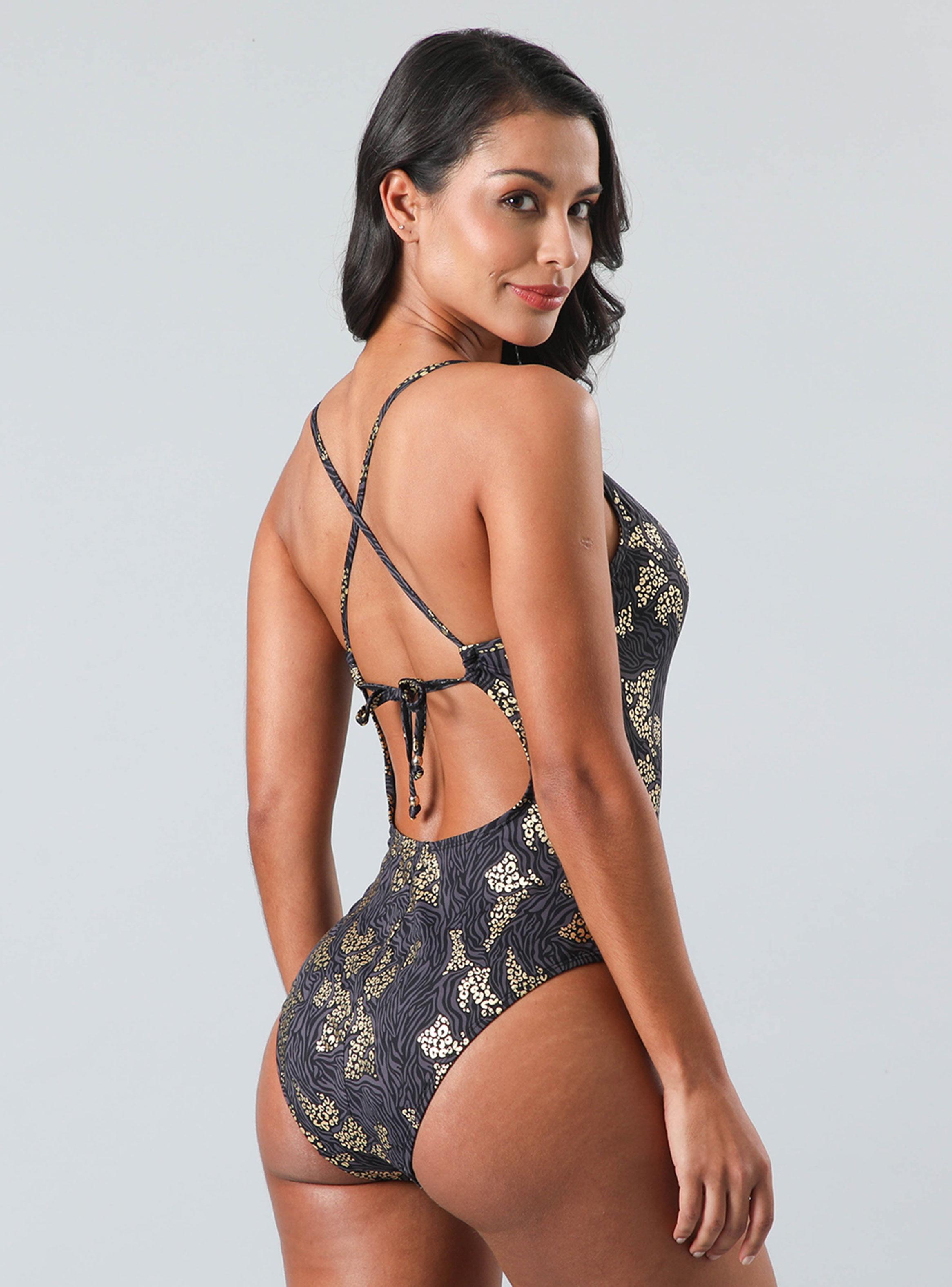 Traje de Baño con Escote 1 Pieza-1