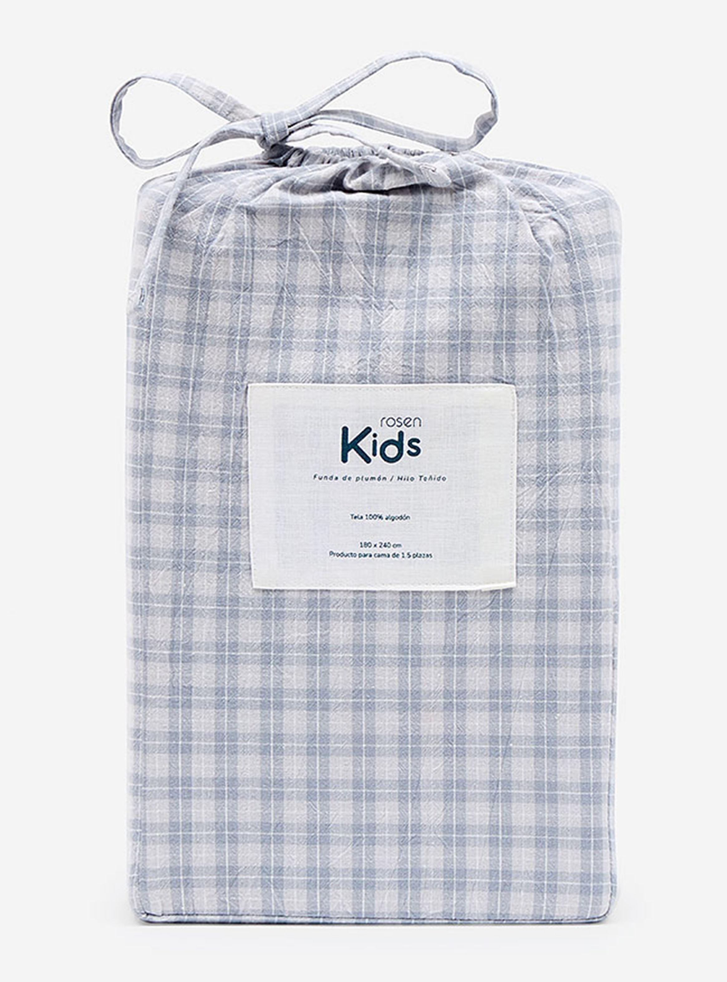 Funda de Plumón Kids Algodón Vichy Blue 1 Plazas-4