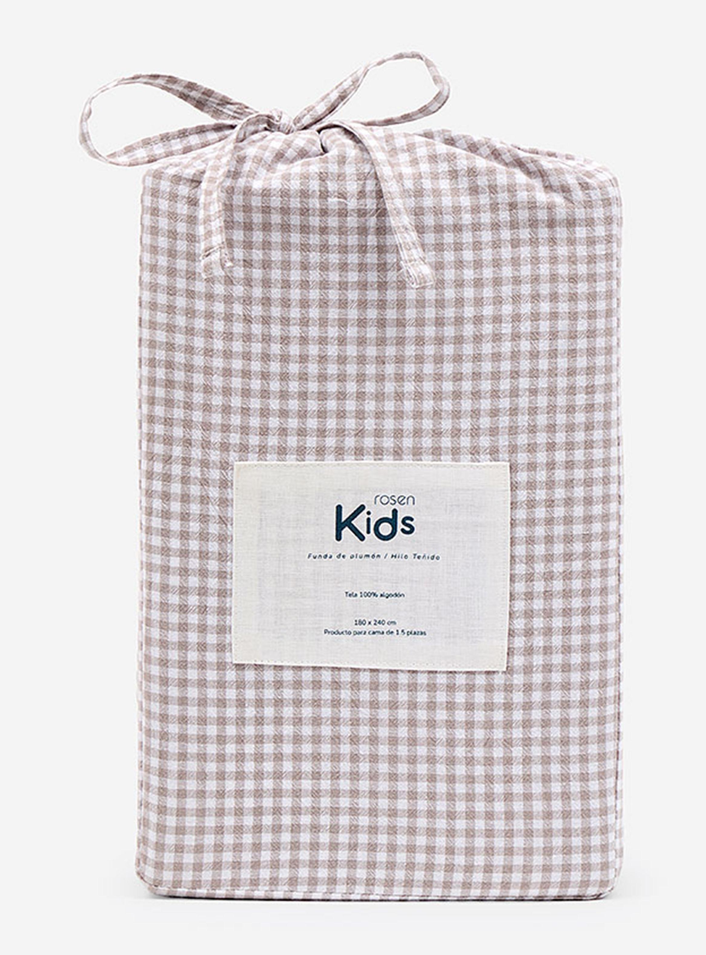 Funda de Plumón Kids Algodón Vichy Beige 1 Plaza-4