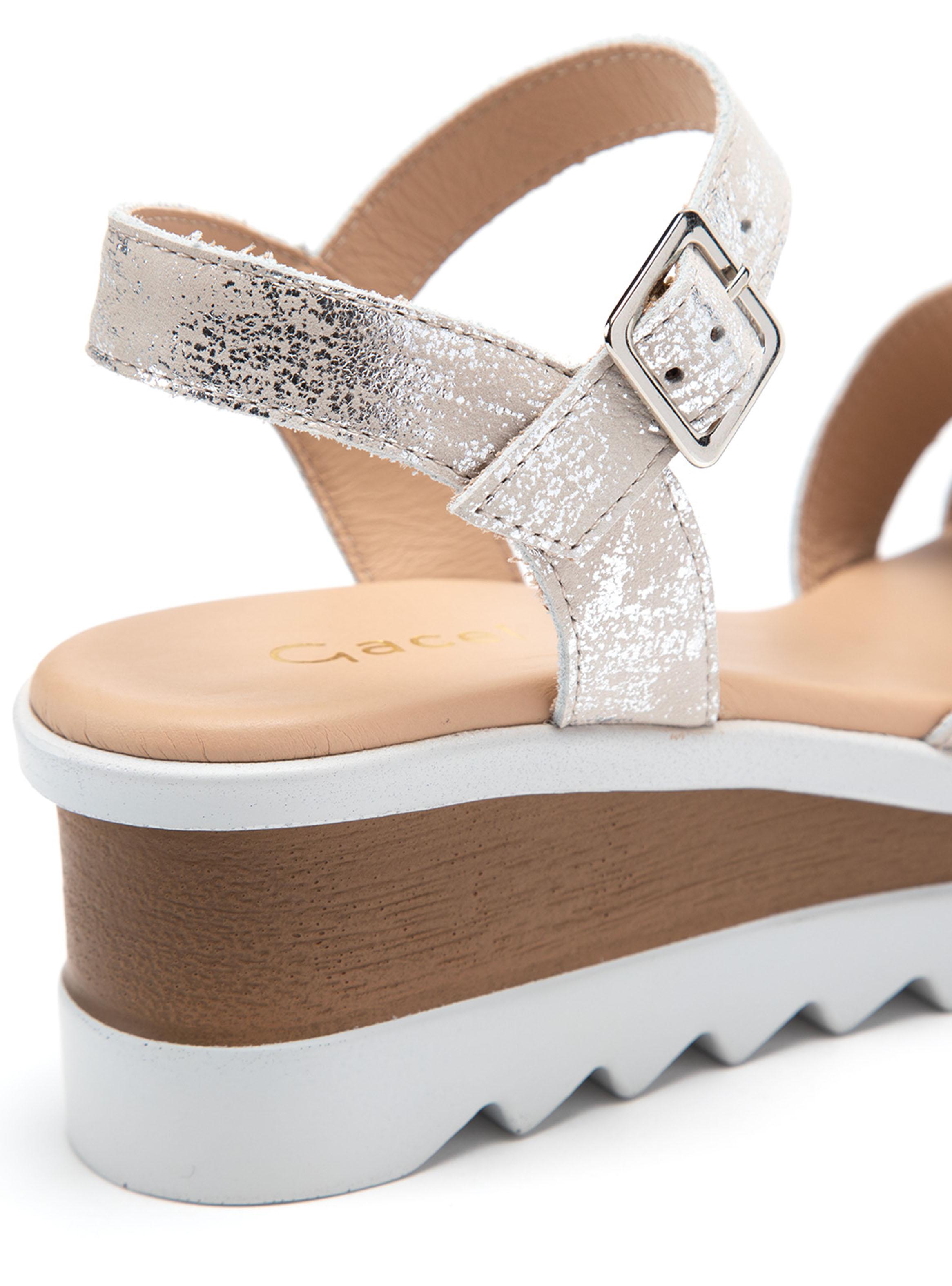 Sandalia Diletta Plateado 661187 Cuero Mujer-6