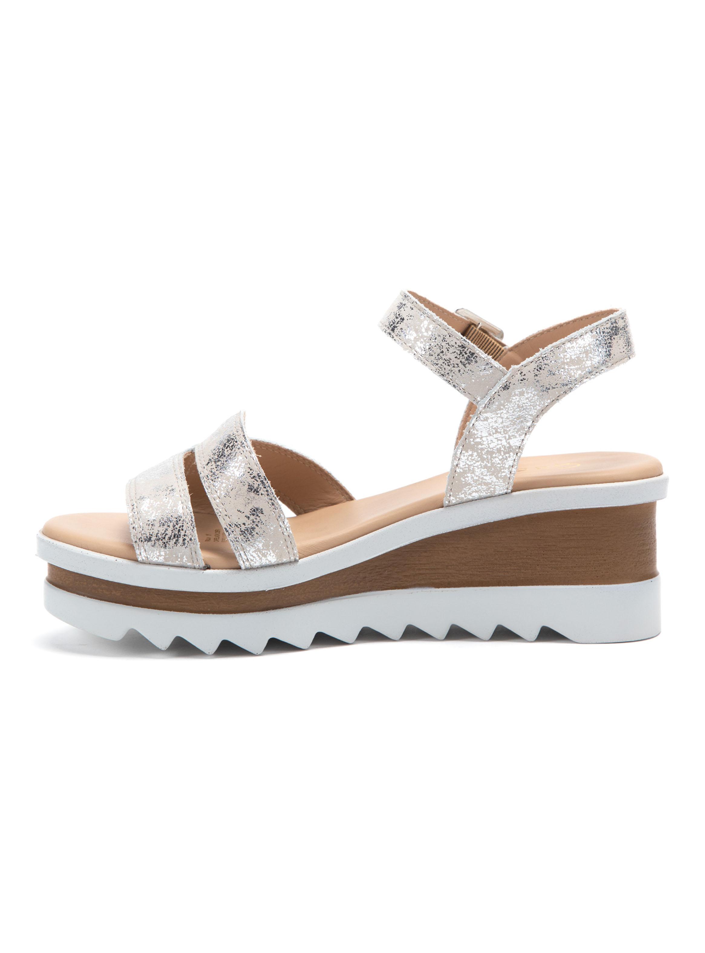 Sandalia Diletta Plateado 661187 Cuero Mujer-2