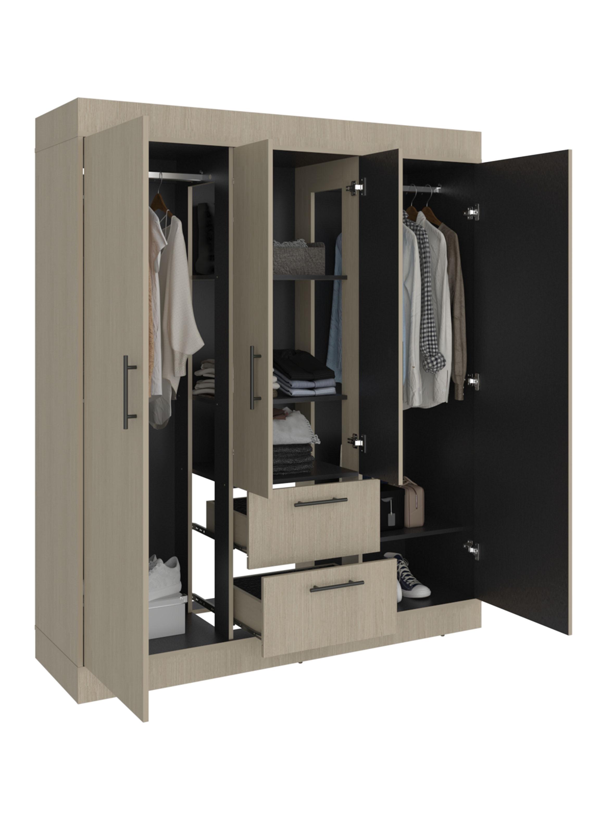 Clóset 4 Puertas 2 Cajones 150 Vm 177.9x150.3x50.4 cm-3