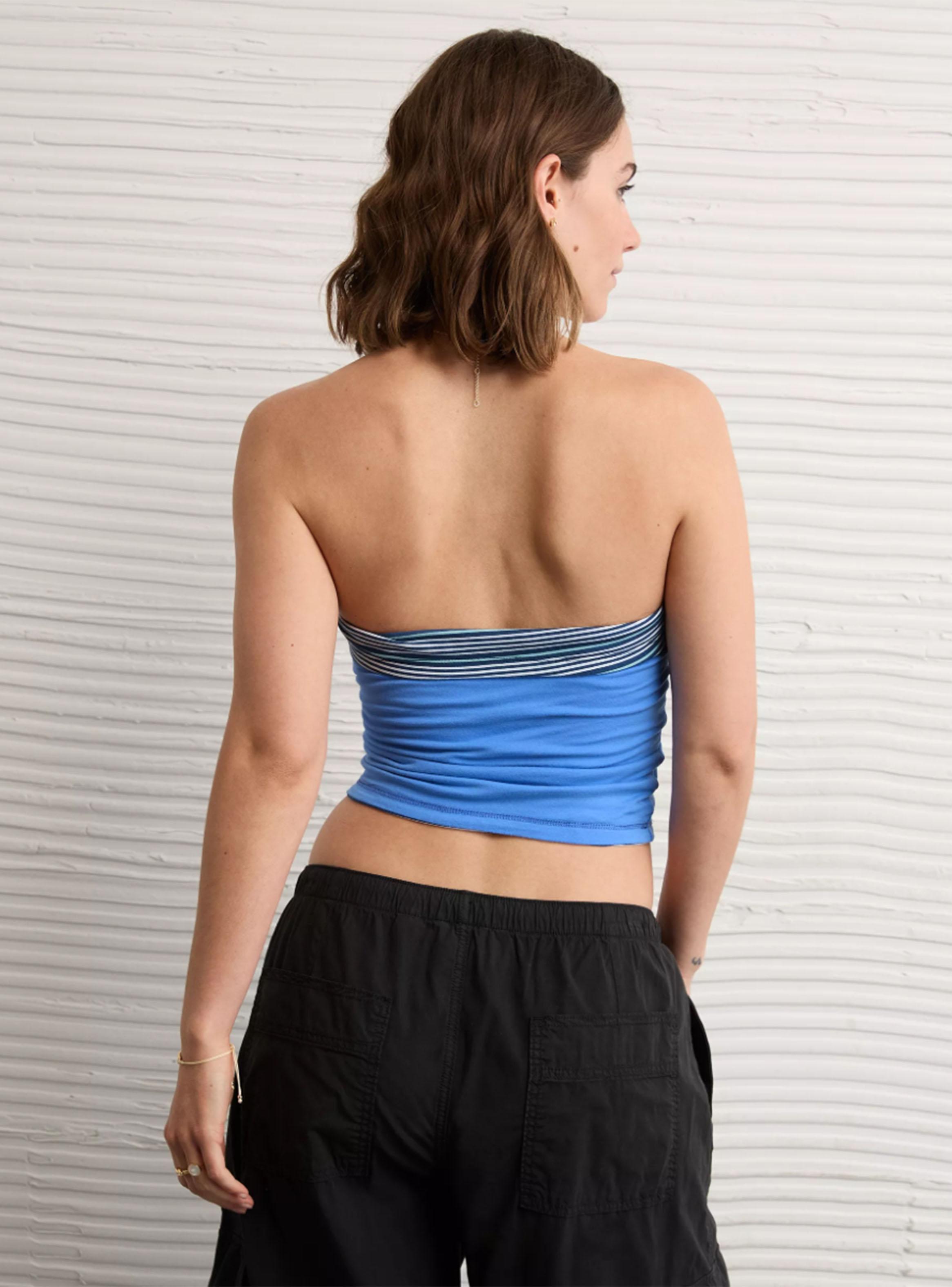 Top Ae Strapless Rayado-1