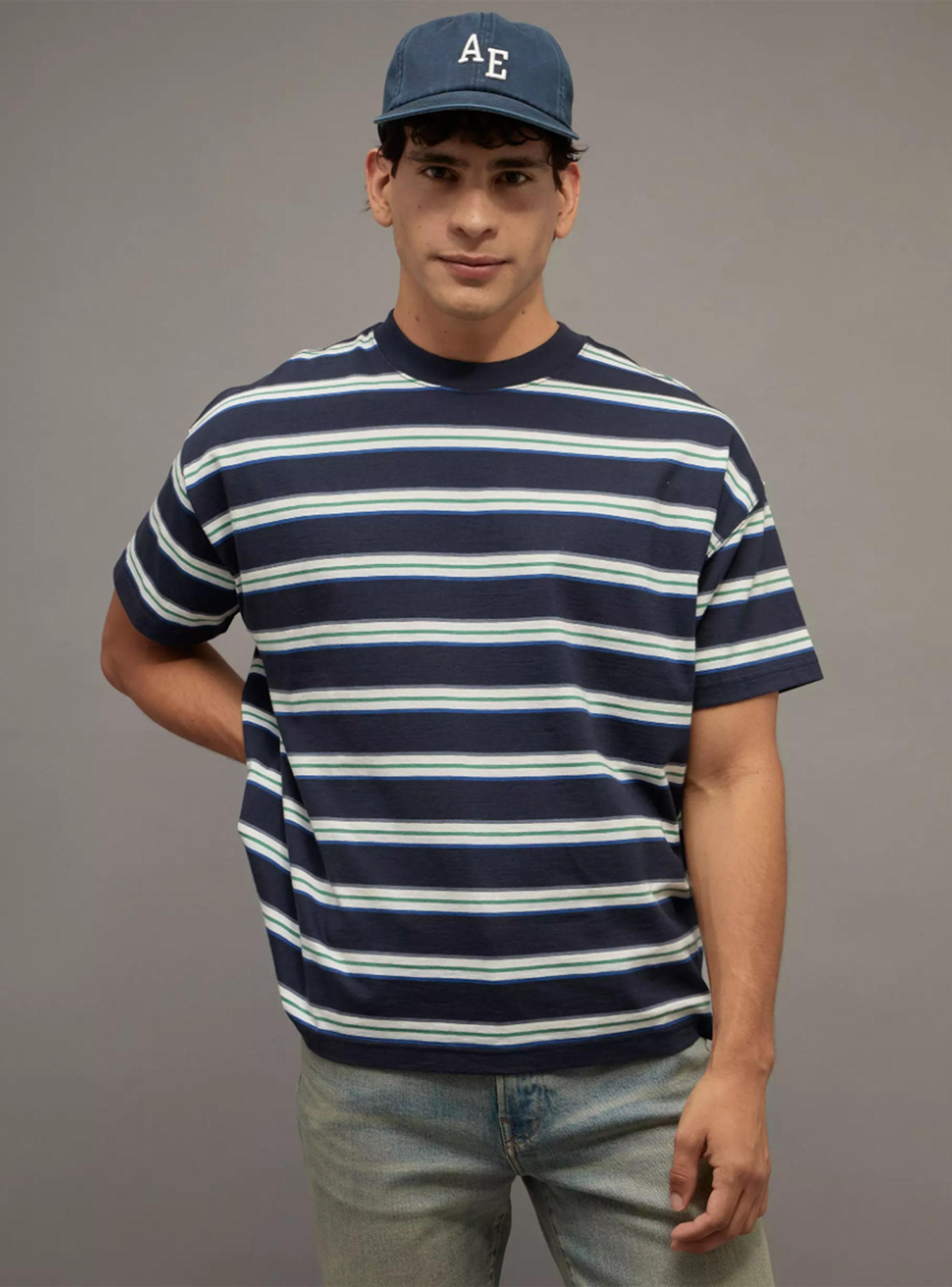 Polera AE Fit Relax Rayada-0