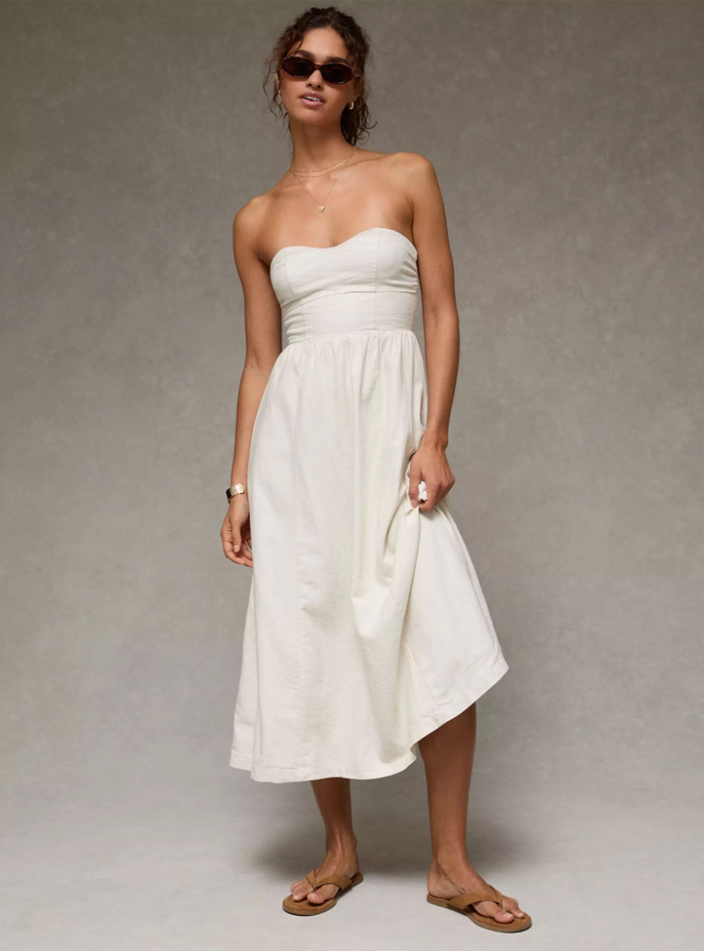 Vestido Ae Corset Strapless Midi-0