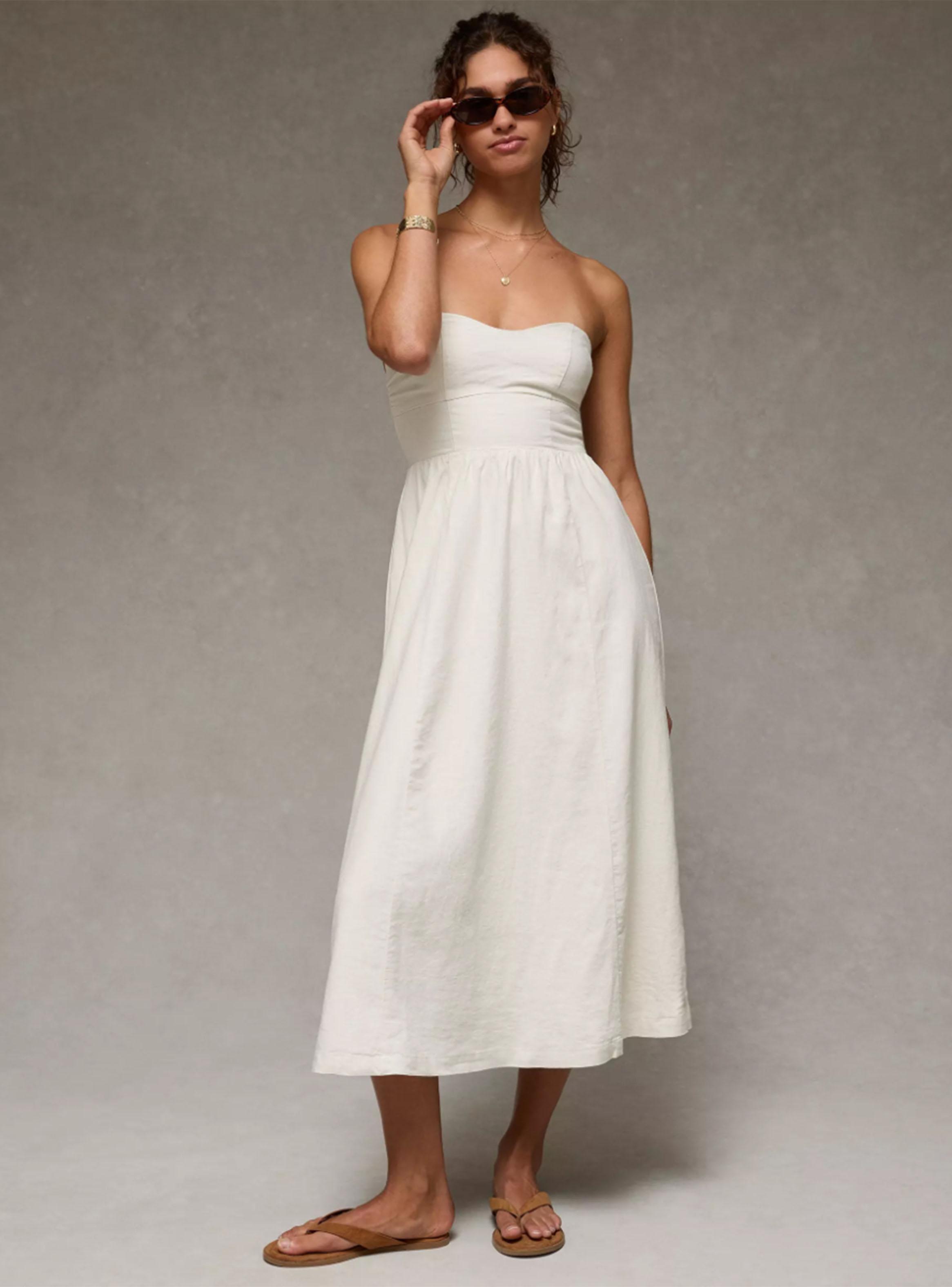 Vestido Ae Corset Strapless Midi-4