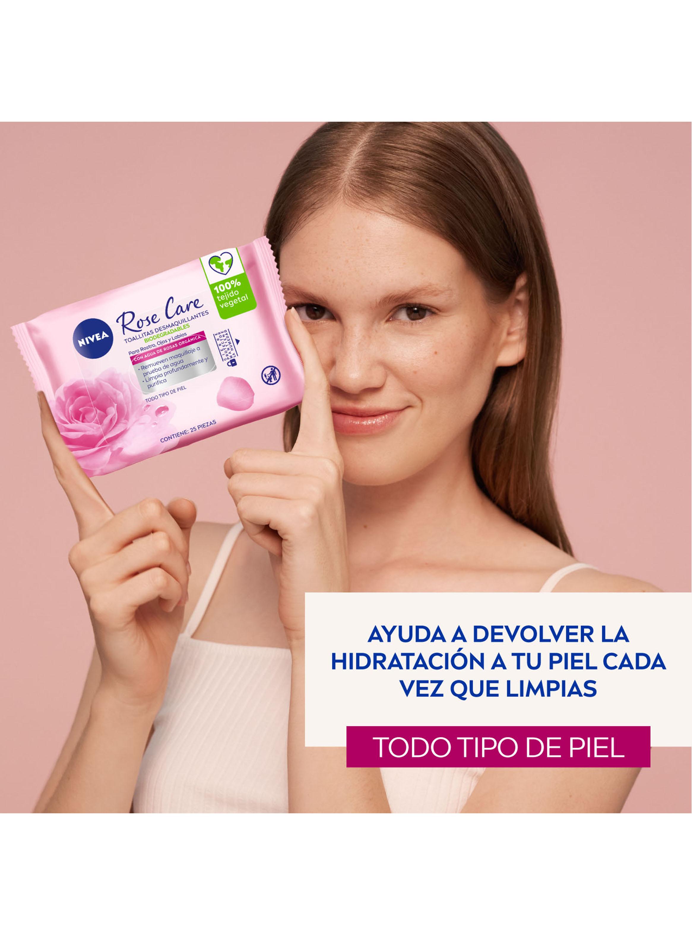 Toallitas Desmaquillantes Faciales Rose Care 25uds-2