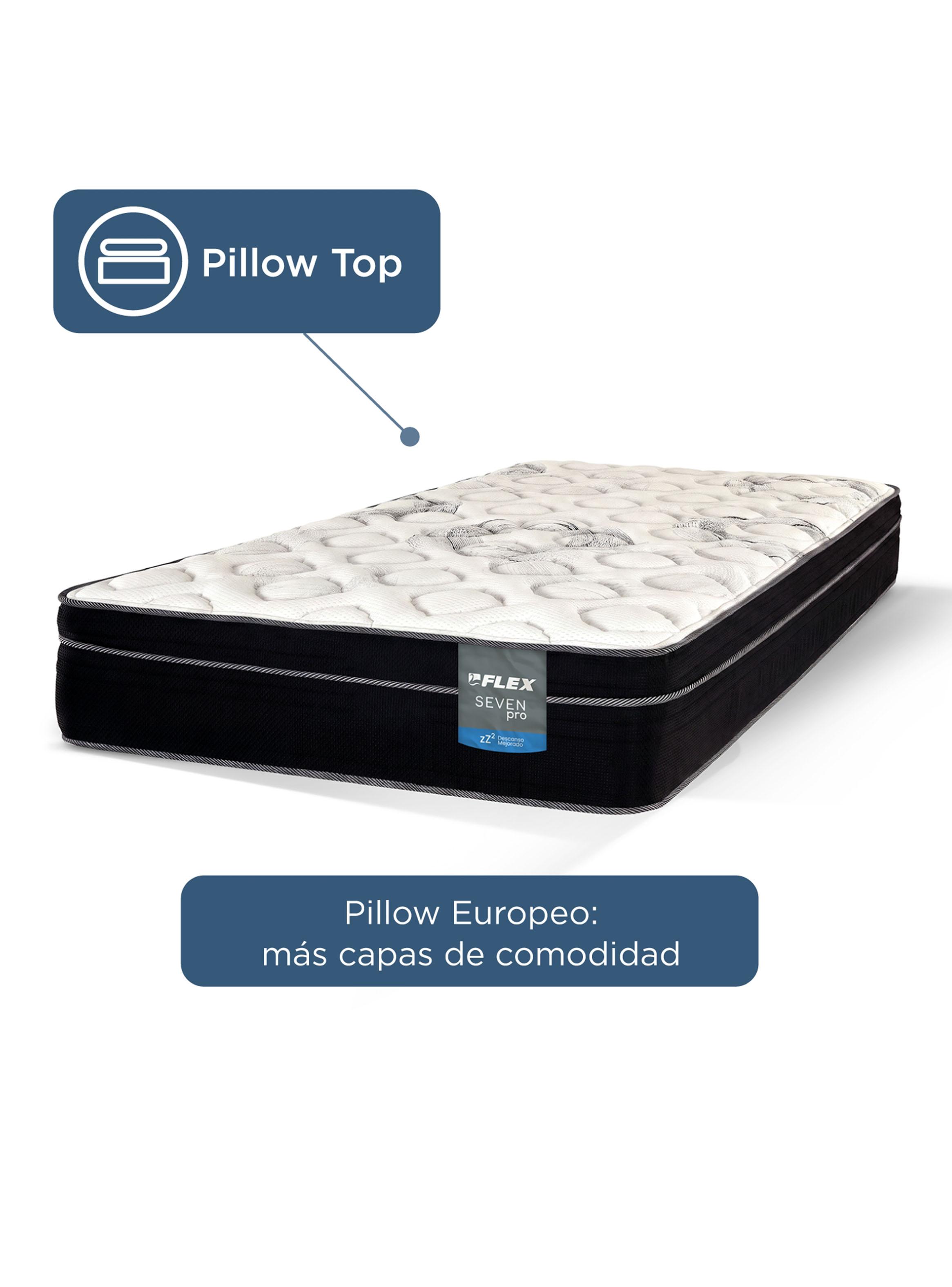 Cama Europea Seven Pro 1.5 Plazasaza + Respaldo Royal + Velador Rock-3