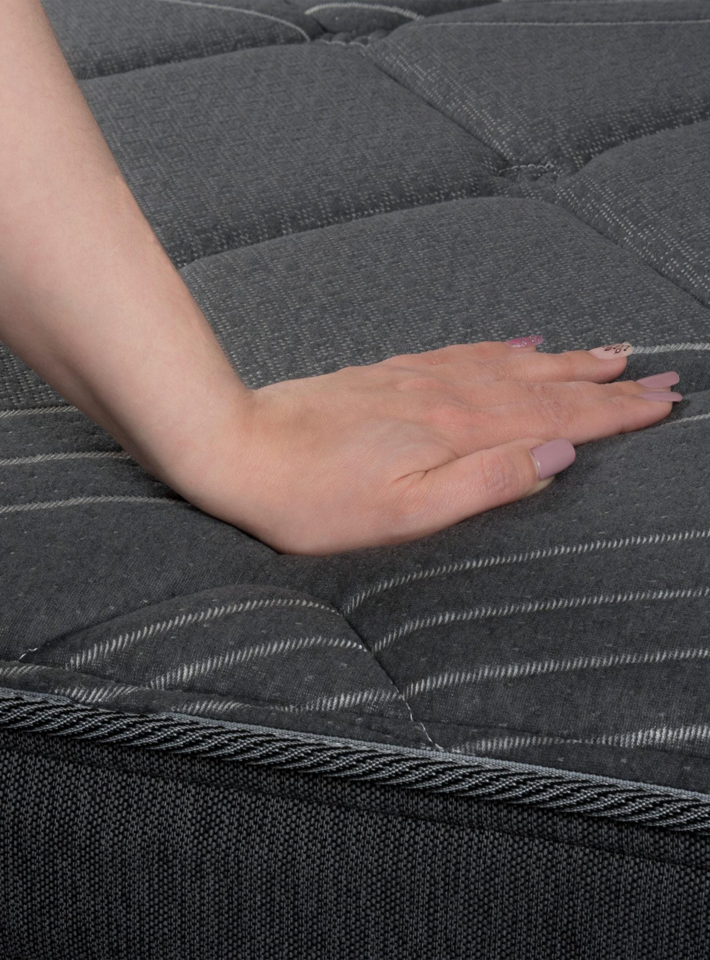 Cama Europea 1.5 Plazas Black Base Normal Gris Respaldo + Velador-3