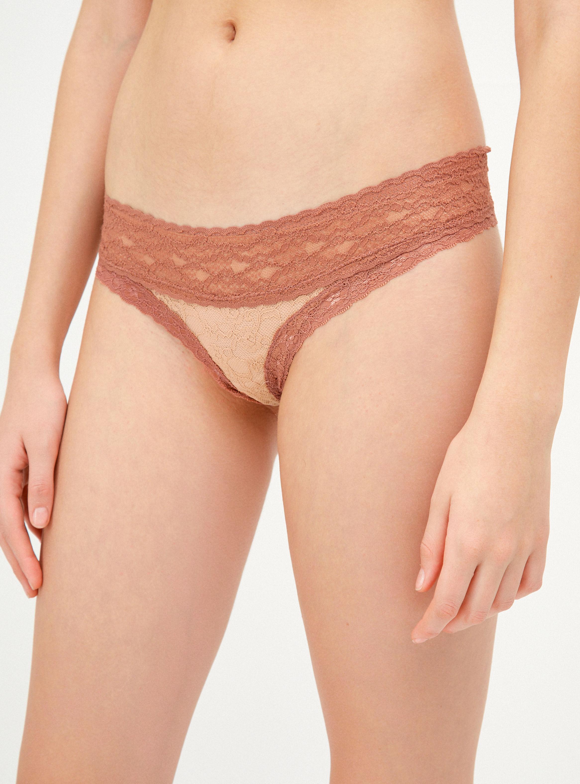 Calzón Bikini Diseño Encaje Tejido Lados-4